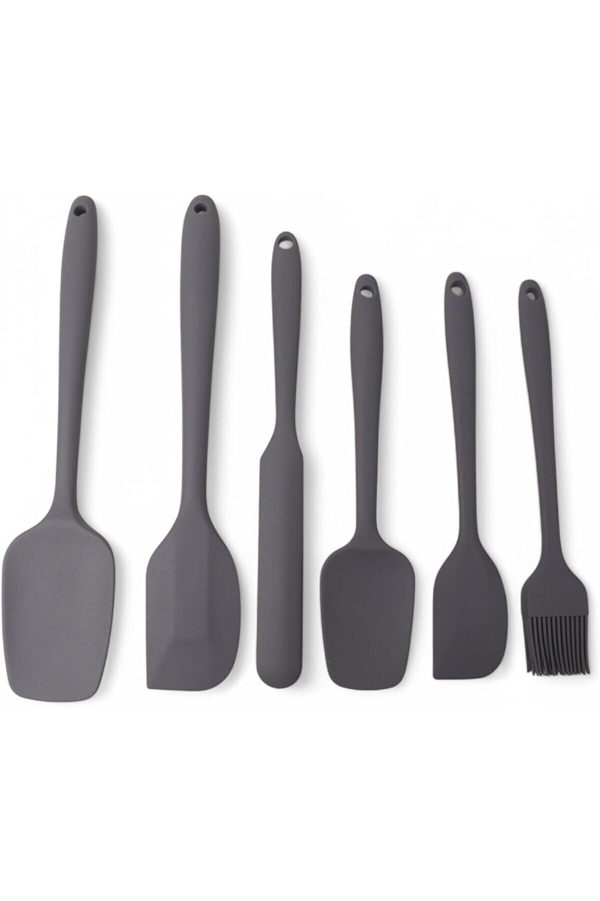 STOREMAX modashine Silikon Mutfak Yardımcısı, 6 adet Silikon Spatula, Çorba Kaşığı, Fırın Fırçası, Spatula, D