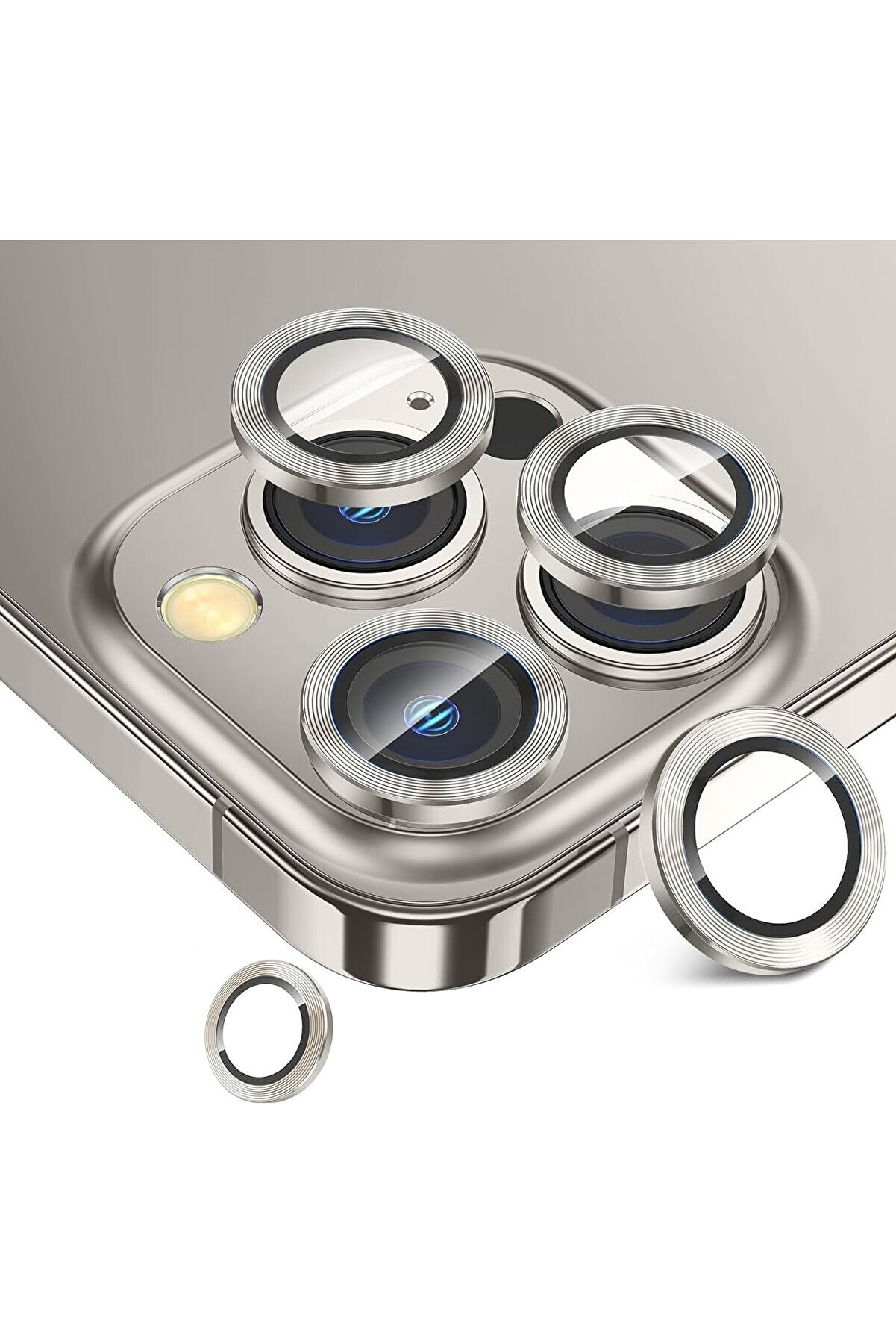 STOREMAX 15 Pro/ 15 ProMax Kamera Camı Lens Halka Set - Gray G&uuml;m&uuml;ş Renk 1014773