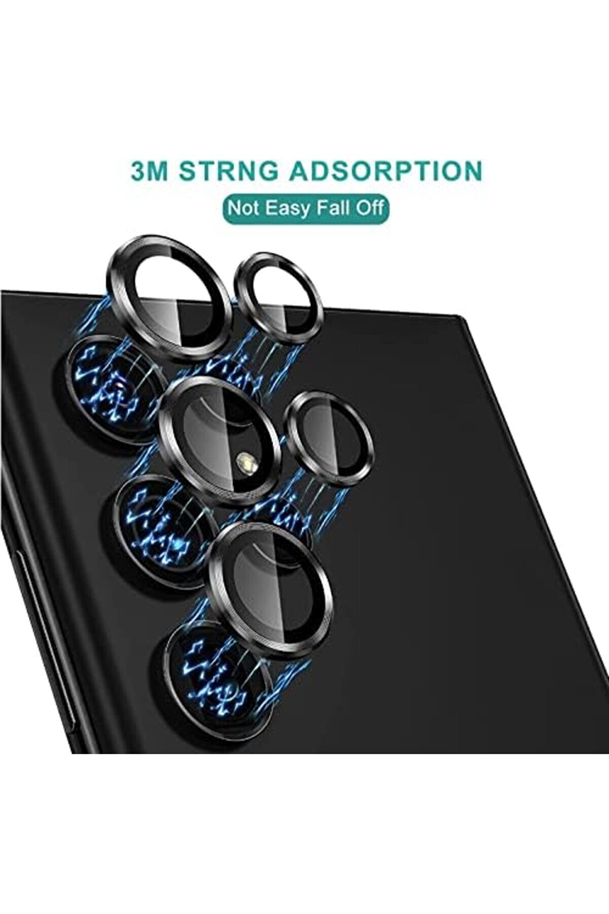 S23 Ultra Uyumlu Kamera Lens Cam 3D Tam Kaplar Metal &Ccedil;i̇zi̇lmez Cam Hd Kamera Bozmaz 5 Par&ccedil;a 1088605