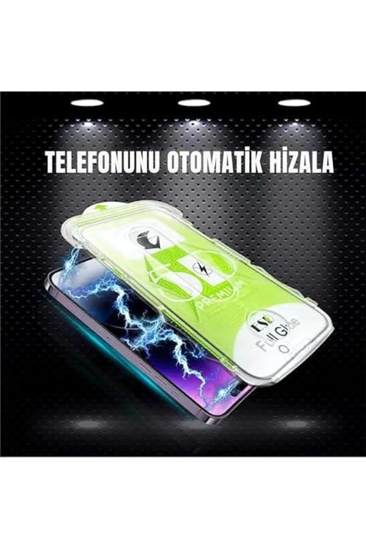 İphone 16E/13/13 Pro/14 İle Uyumlu Hayalet Ekran Hi̇zalama Aparatlı Ve Takılırken Cam Altında Toz Bır