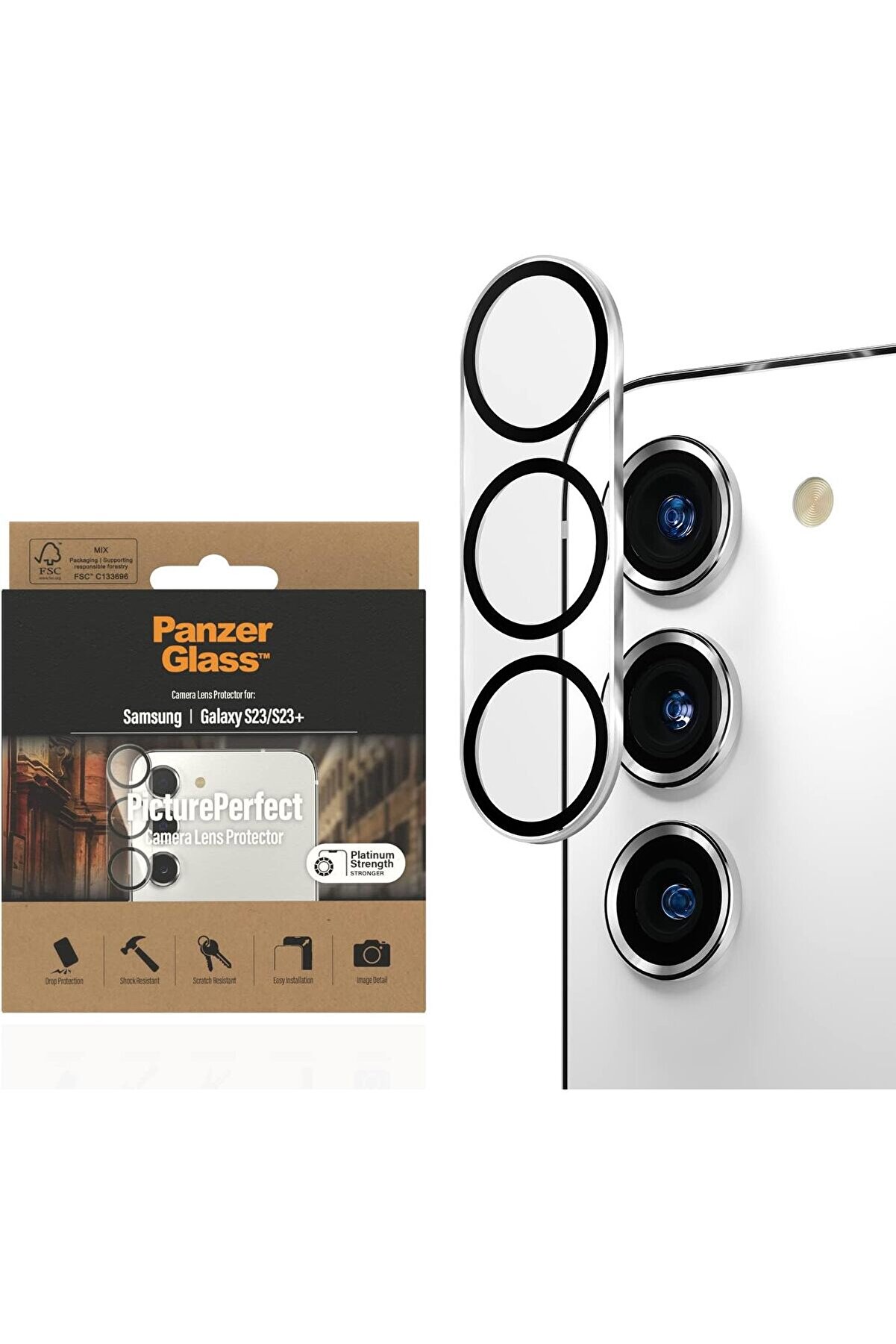 STOREMAX Glass PicturePerfect™ kamera lensi S23 | S23+ - Parmak izi önleyici, çizilmeye karşı dayanıklı lens