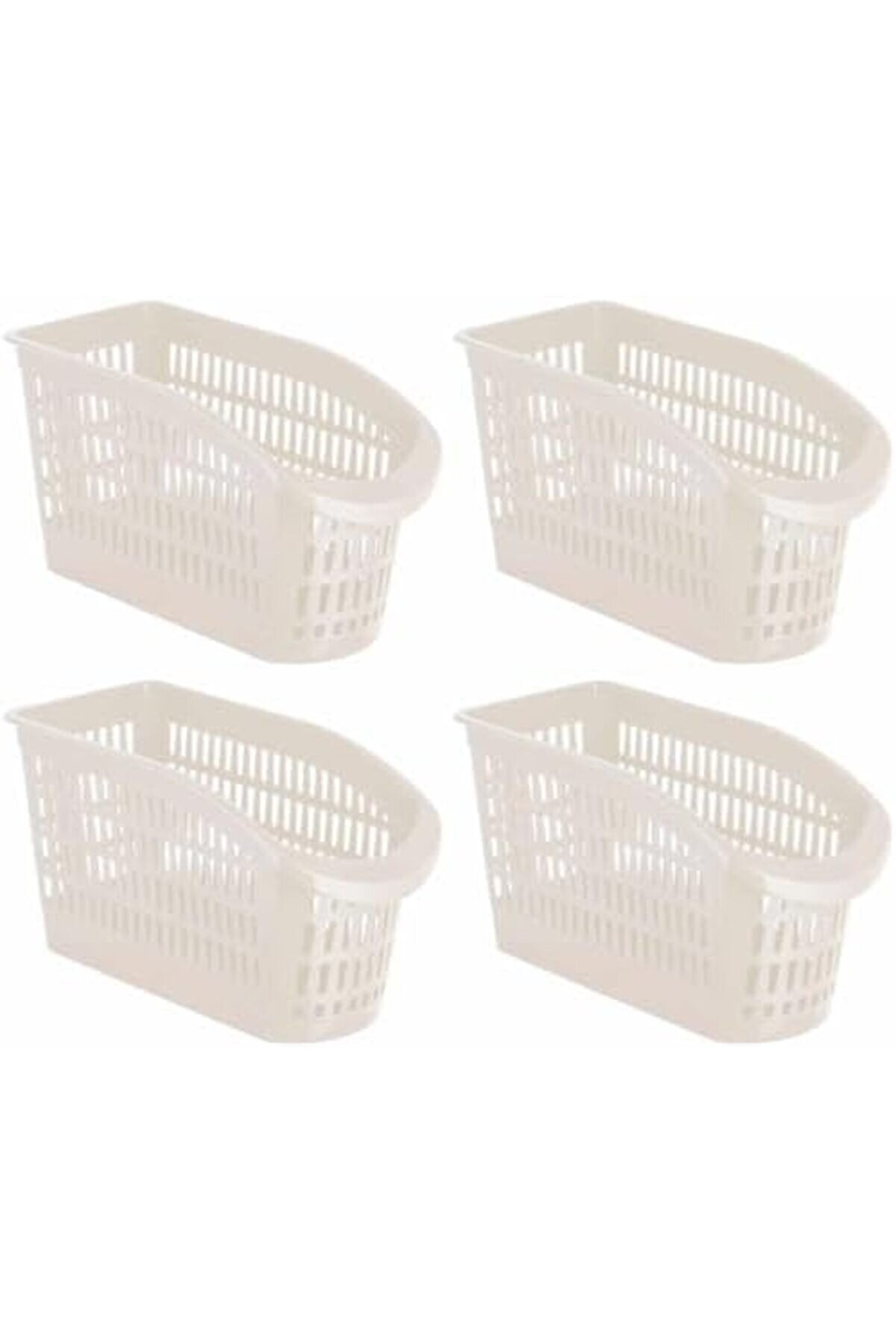 Pltnstoreshop Düzenleyi̇ci̇ Sebzeli̇k Dar Sepet Seti̇, Çok Amaçlı Plasti̇k Organi̇zer, 4 Parça, Krem Pltns