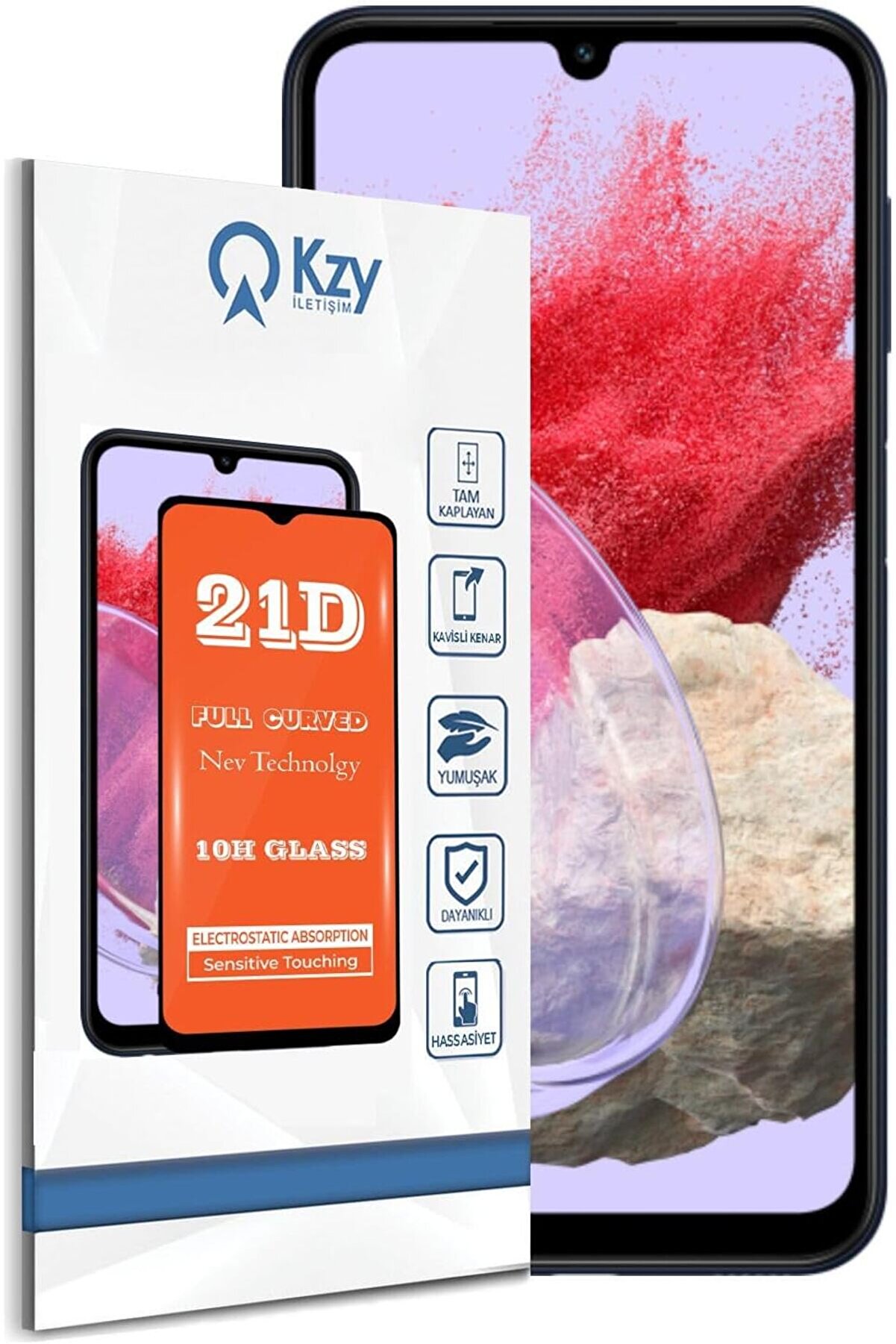 STOREMAX İLETİŞİM M34 ile Uyumlu Tam Kaplayan 21D Temperli Ekran Cam 1014773