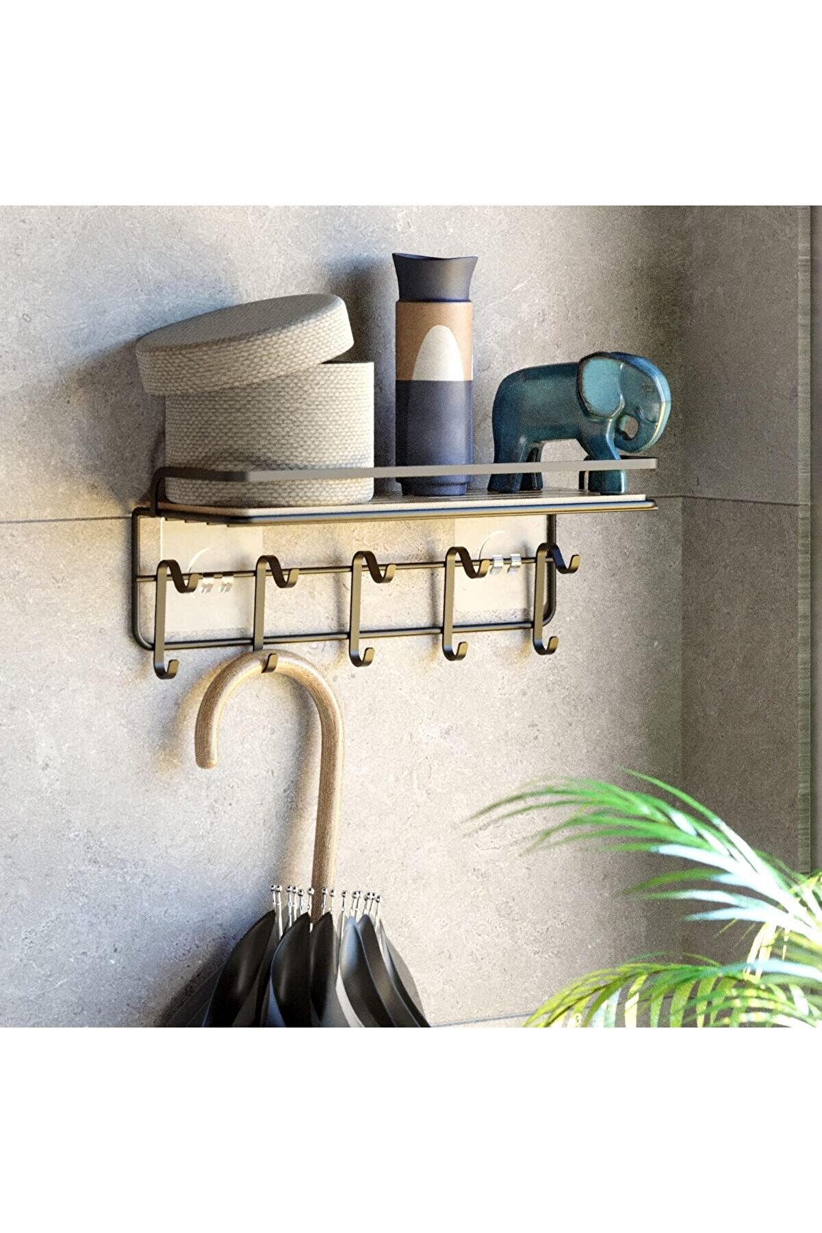 STOREMAX Yapışkanlı Askılı Lamalı Raf Mat Siyah ST171 1014773