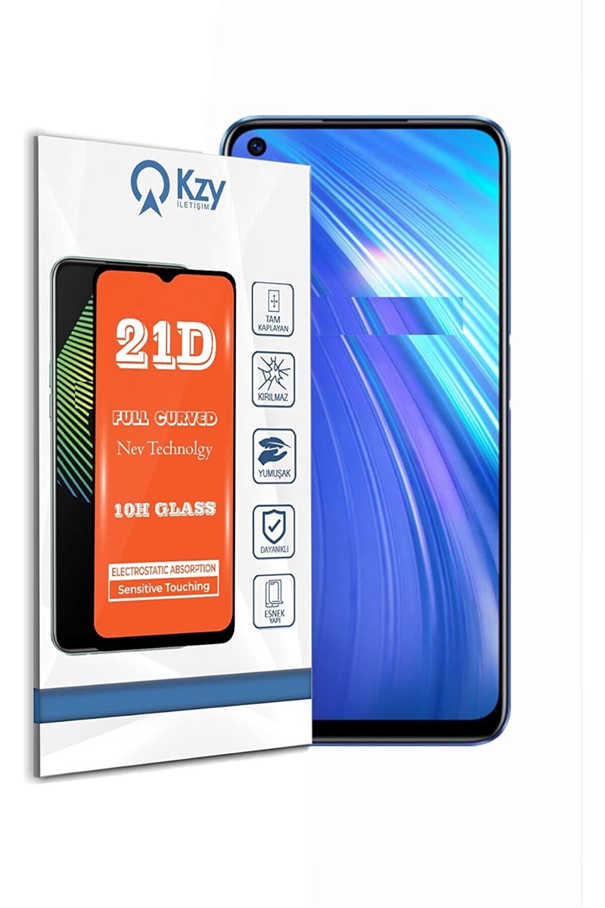 STOREMAX İLETİŞİM 6 ile uyumlu Tam Kaplayan 21D Temperli Ekran Cam 1014773
