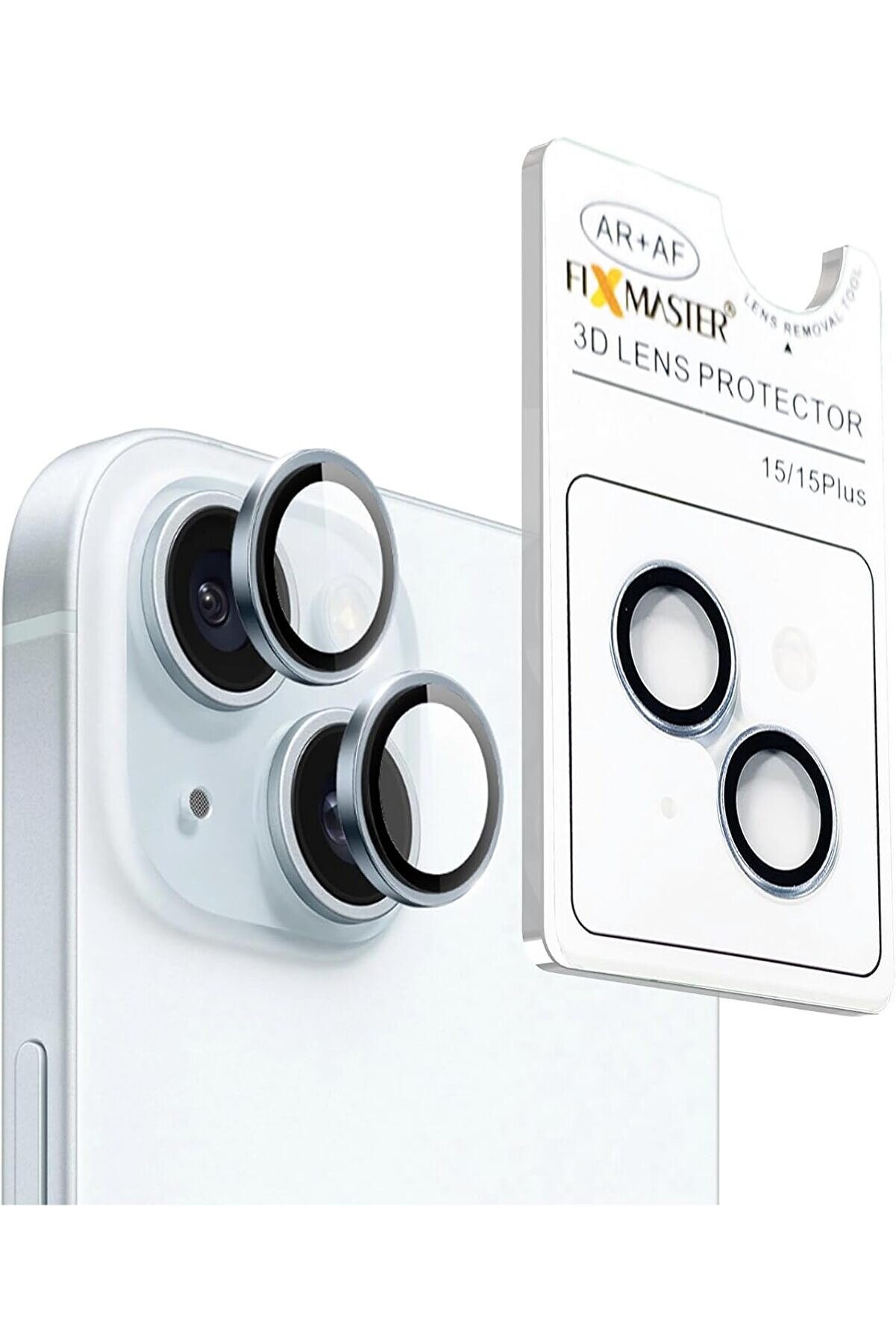 STOREMAX iphone 15-15 Plus Uyumlu Kamera Lens Koruyucu, Kolay Kurulum, Alüminyum Alaşımlı Çerçeve, Darbelere