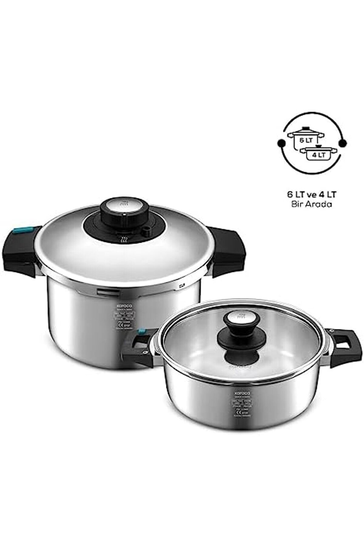 Modashi̇ne And Safe İndüksi̇yon Tabanlı Düdüklü Tencere Seti̇ 4+6 Lt Modascope 1014773