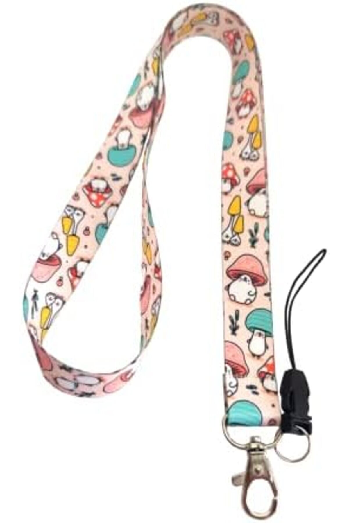 Mantar Desenli̇ Boyun İpi̇ Telefon Askısı Lanyard 1014773