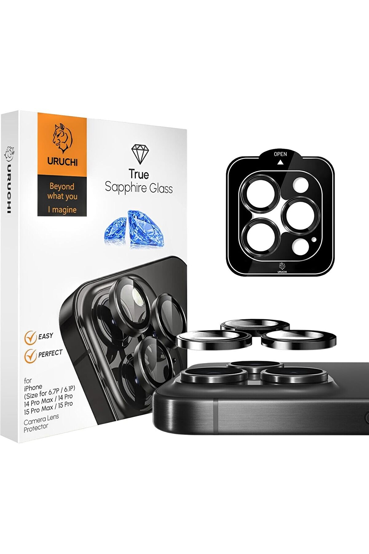 STOREMAX 16 Pro Max / 16 Pro / 15 Pro Max / 15 Pro / 14 Pro Max / 14 Pro SAFİR PREMIUM Kamera Lens, [S&uuml;per S&ouml;