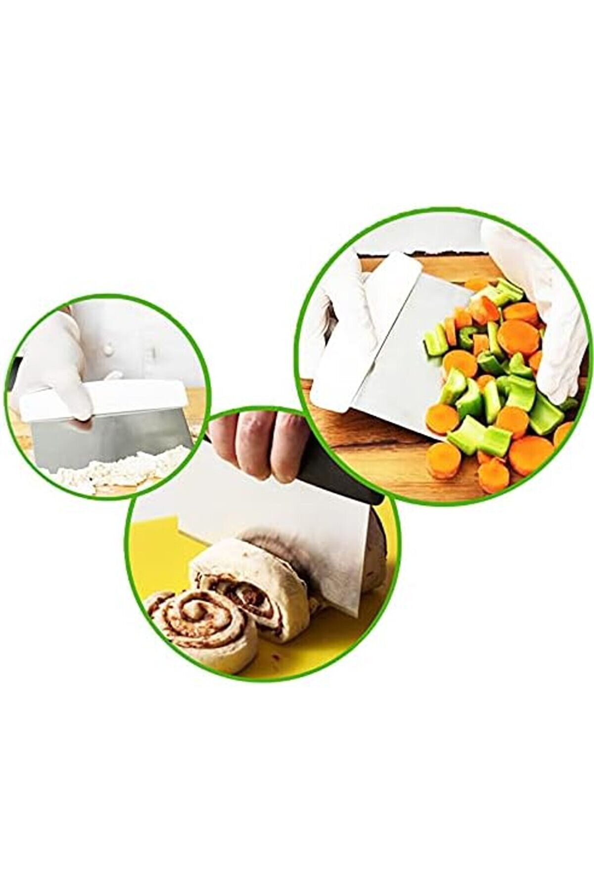 Modashi̇ne 8683200801817 Çeli̇k Hamur Kesme Ve Kazıma Spatulası, Çok Renkli̇, Medi̇um Modascope 1014773