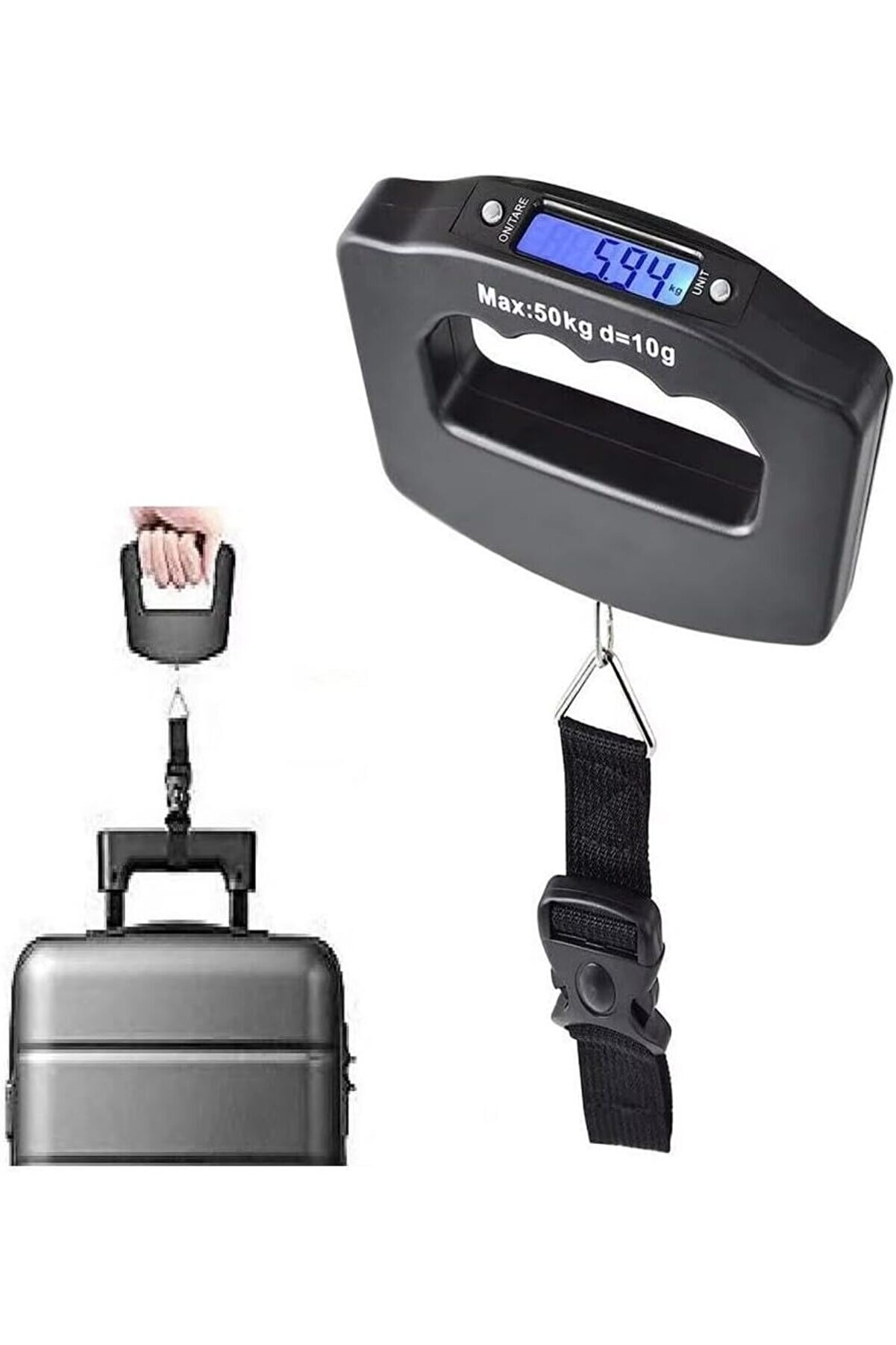 STOREMAX modashine Elektronik El Tartısı Bavul Terazisi Pazar Tartısı Max 50 Kg Ölçer KG/GR Seyehat modascope