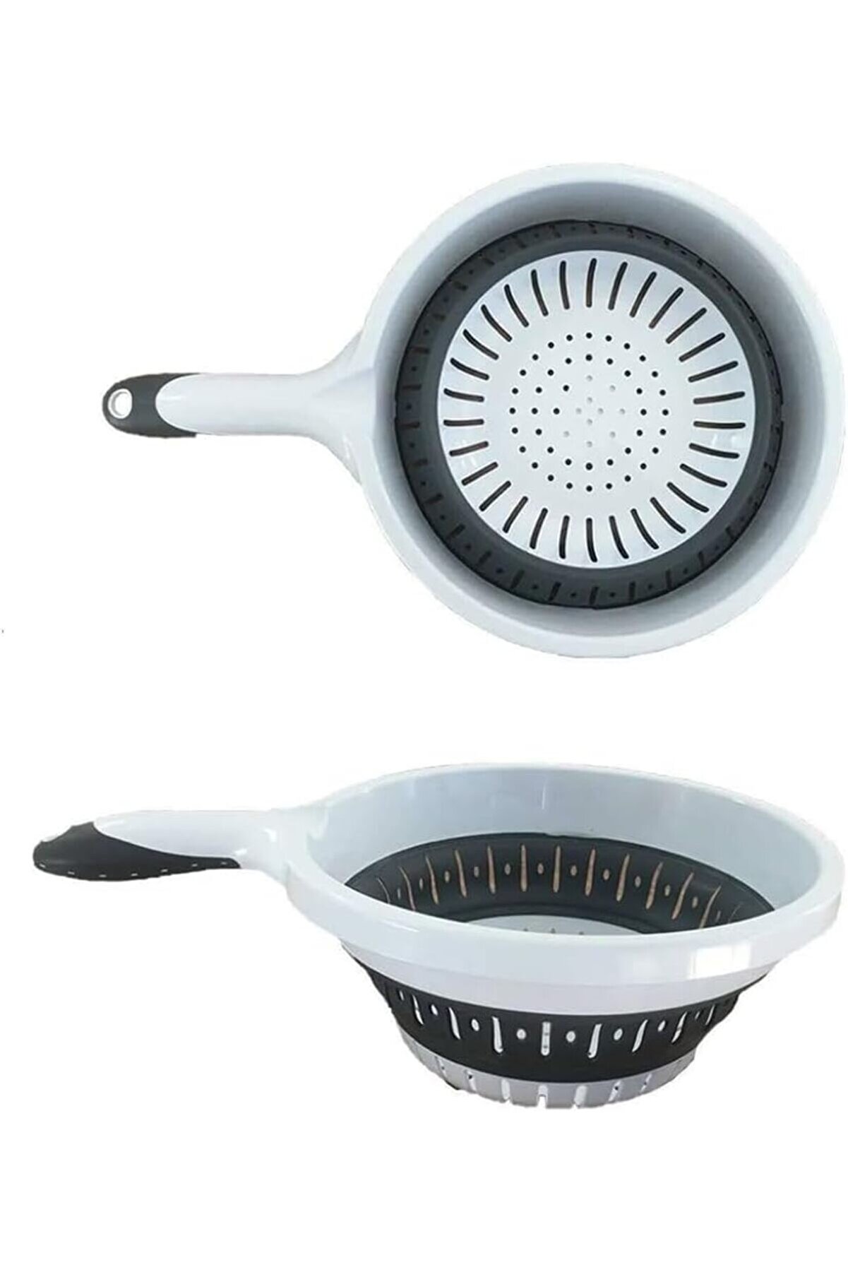 STOREMAX modashine Katlanabilir Mutfak Süzgeci, Saplı, 30,5 x 14 cm, Bulaşık Makinesinde Yıkanabilir modascop