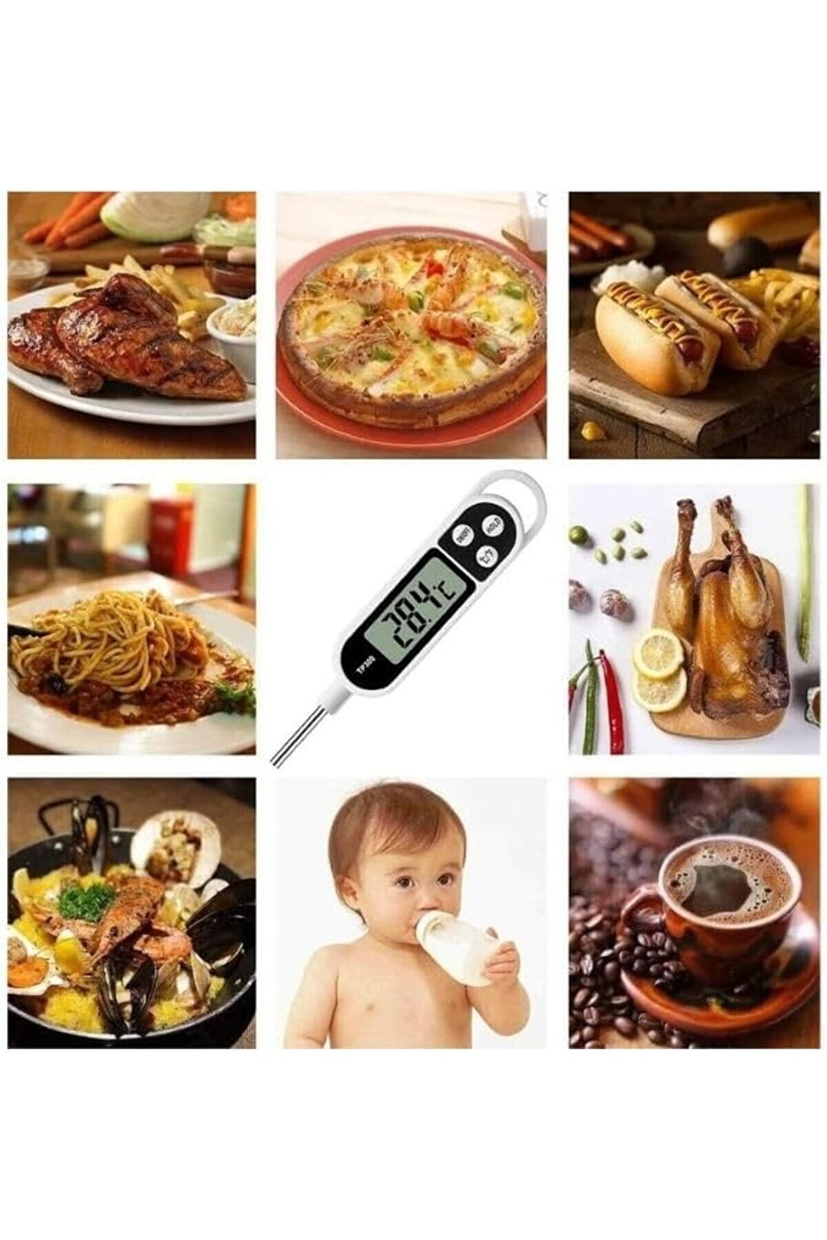 Modashi̇ne Çubuk Termometre Sıvı Gıda Et Su Yi̇yecek Ölçer Mutfak Tp300 Modascope 1014773