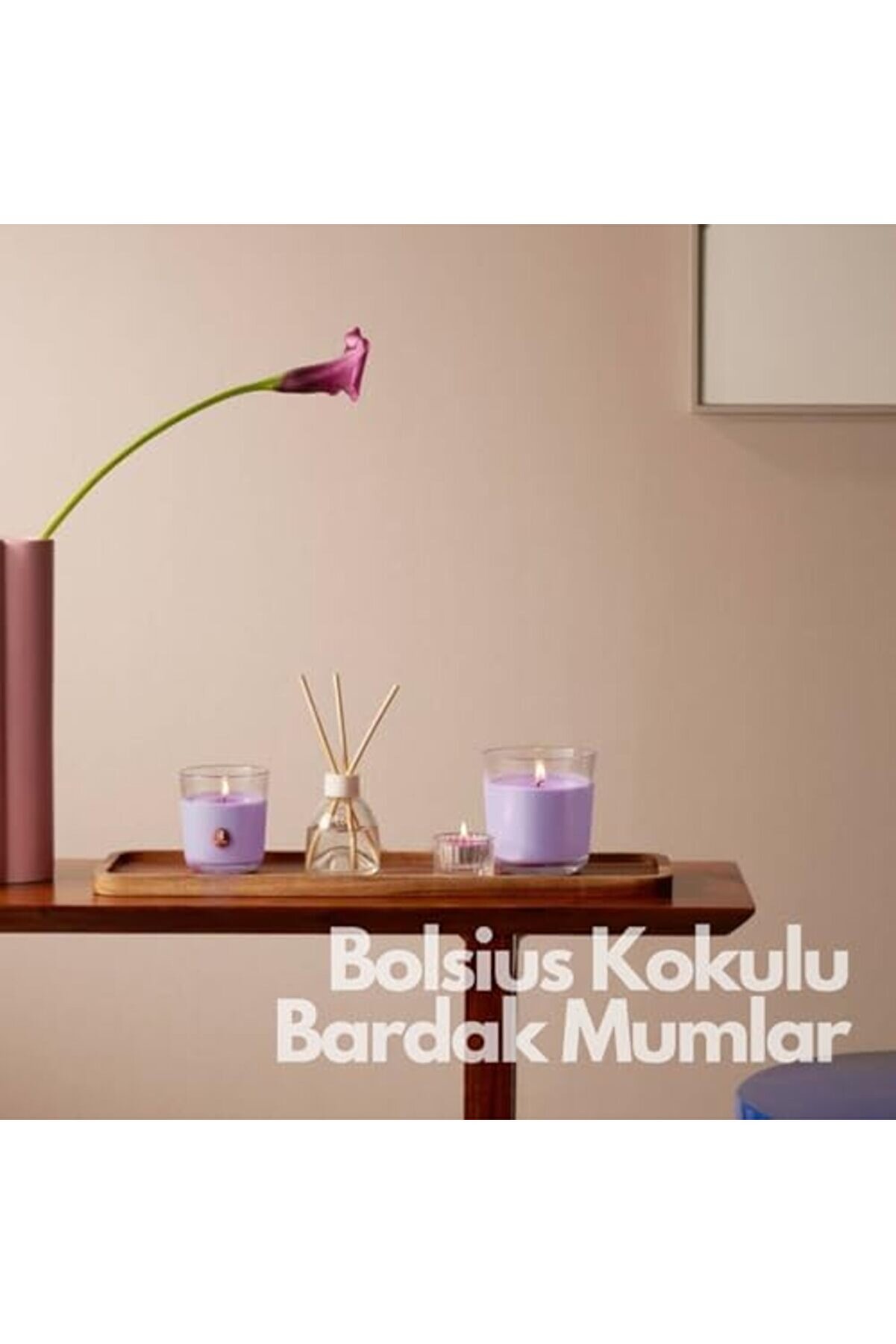 Shopverse Kokulu Mum - Vegan & & Saf Koku Özlü - Yağı İçermez - 25 Saat Yanma Süresi̇ - Pembe Renkte