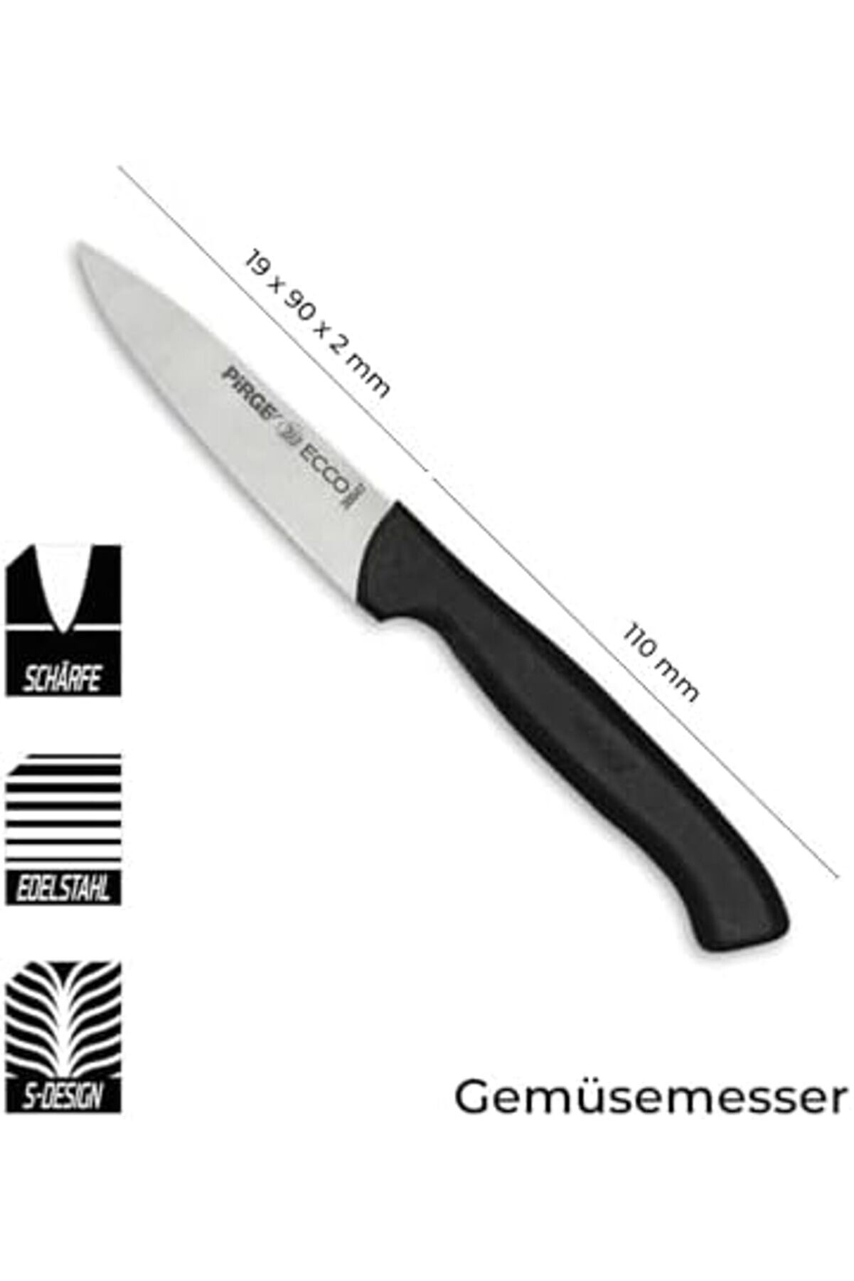 Modashi̇ne Sebze Bıçağı Si̇vri̇ Ecco 38047 9Cm Si̇yah Modascope 1014773