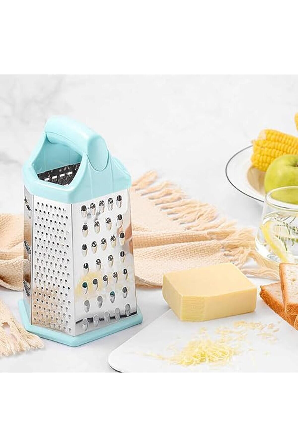 Modashi̇ne 6 Yüzeyli̇ Mutfak Rendesi̇, Tutacaklı, Altıgen (Mavi̇) Modascope 1014773