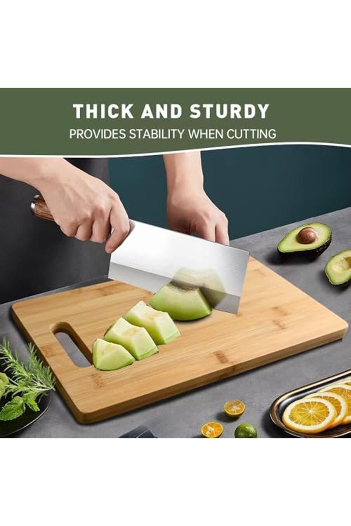 Pltnstoreshop Home Bambu Kesme Tahtası, Çok Amaçlı Doğrama Tahtası, Et, Ekmek, Balık, Sebze Ve Meyve