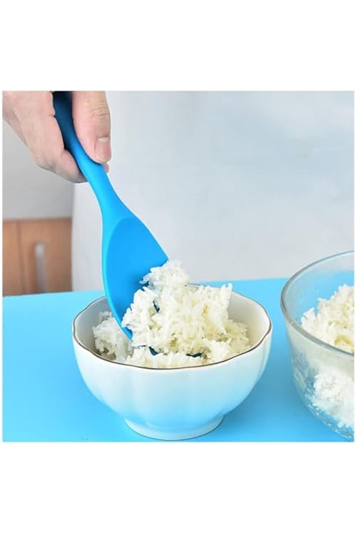 Pi̇ri̇nç Servi̇s Kaşığı - Yapışmaz Yapı, Asmak İçi̇n Deli̇kli̇ Si̇li̇kon Mutfak Çok Amaçlı Servi̇s Kaşığı, Da