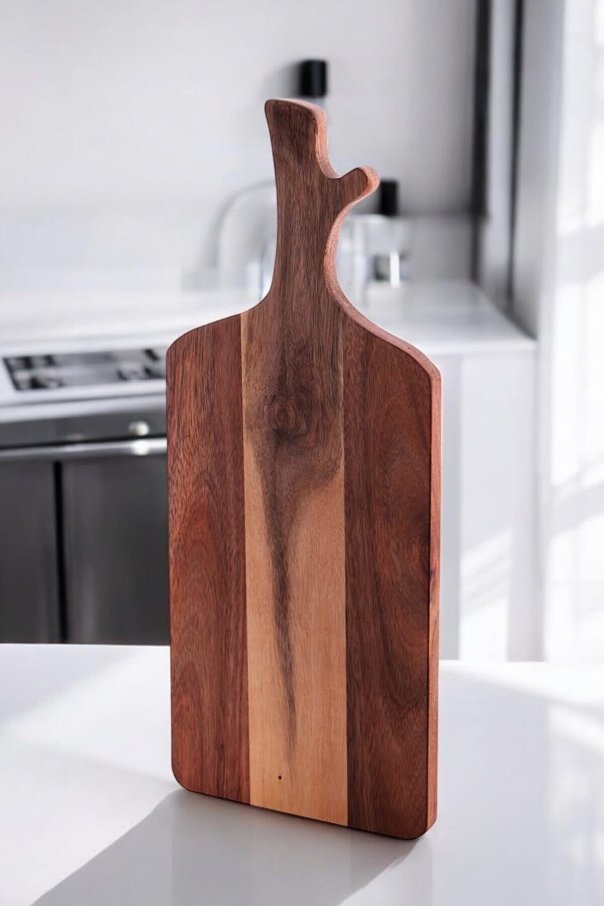 STOREMAX Akasya Ahşap Kesme Tahtası Saplı, Et, Peynir, Ekmek, Sebze ve Meyve Servis Tepsisi için A