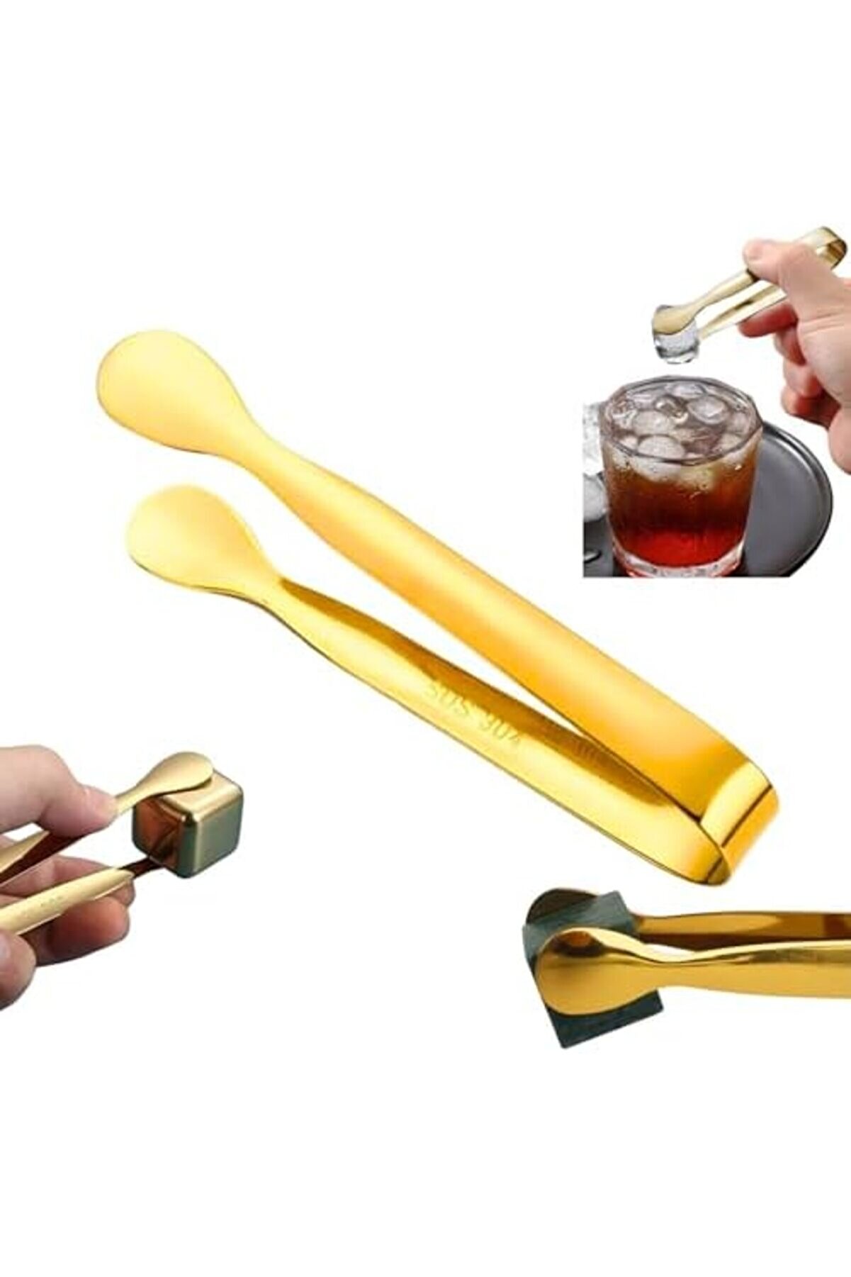 Modashi̇ne 304 Çeli̇k Mi̇ni̇ 11 Cm Buz Ve Şeker Maşası Modascope 1014773