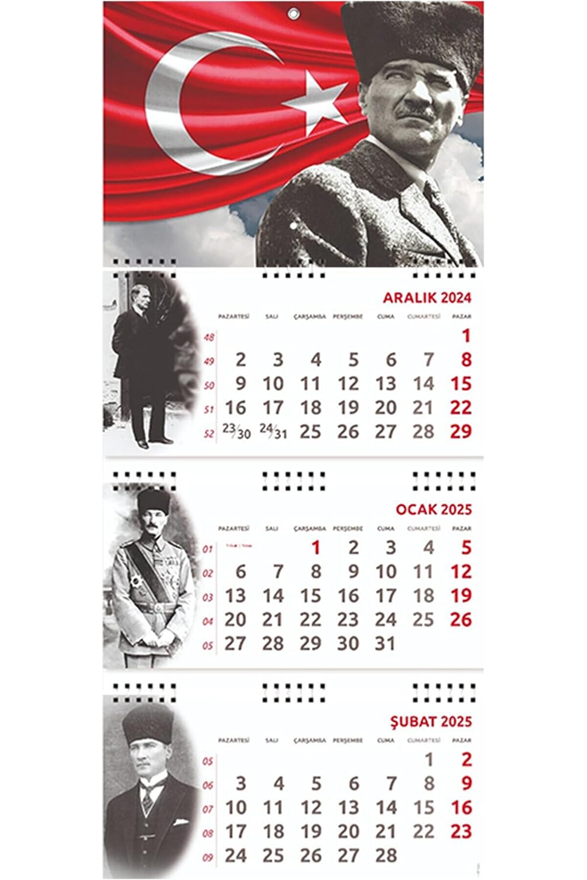 Modashi̇ne Atat&uuml;rk Gemi̇ci̇ Duvar Takvi̇mi̇ - Ayyıldız Modascope 1014773