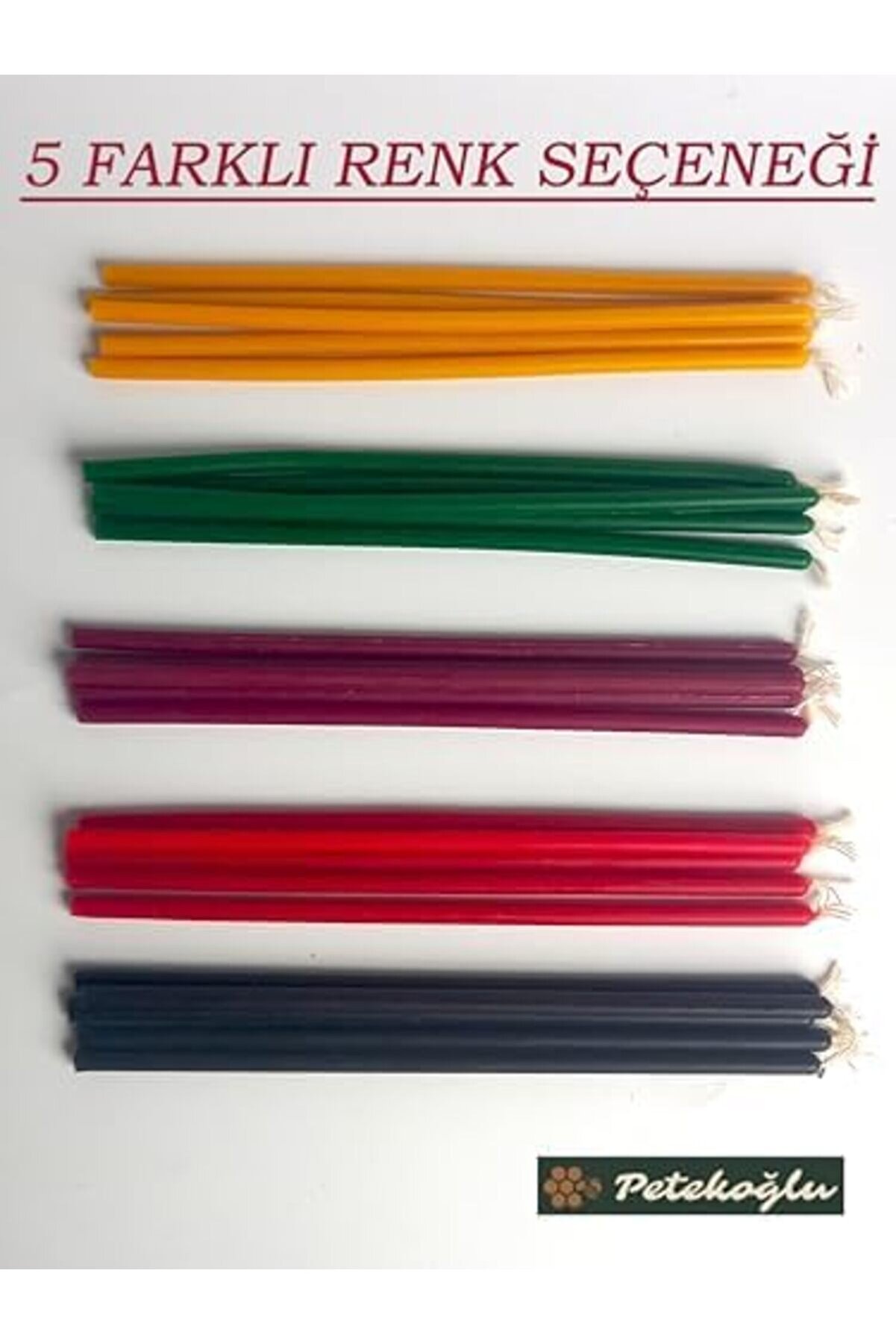 Mum Di̇lek Mumu Petek Uzun Parti̇ Ni̇şan Düğün Ri̇tüel Doğum Günü Mum 15 Adet Beeswax Candle (Kırmızı)