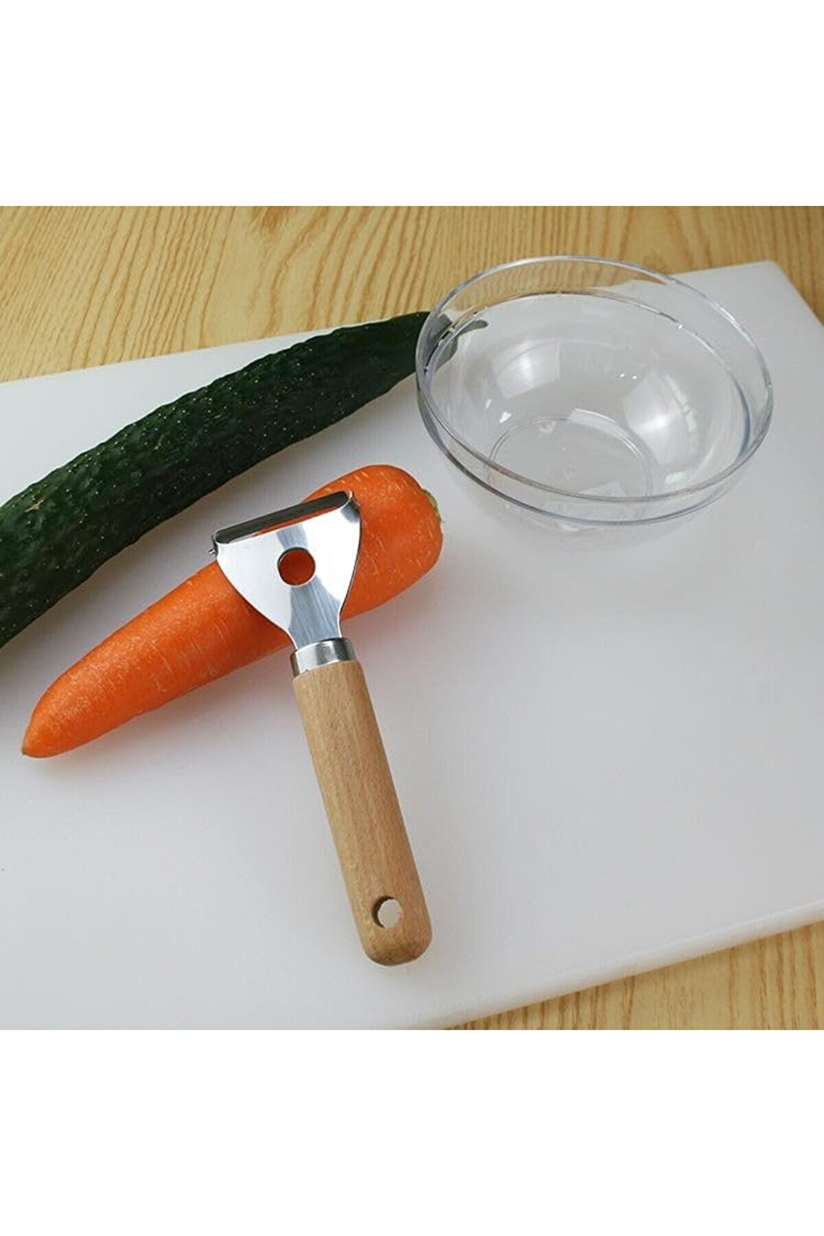 Modashi̇ne Ahşap Saplı &Ccedil;ok Fonksi̇yonlu Paslanmaz &Ccedil;eli̇k Patates Soyucu Meyve Sebze Soyucu, Prati̇k Elma