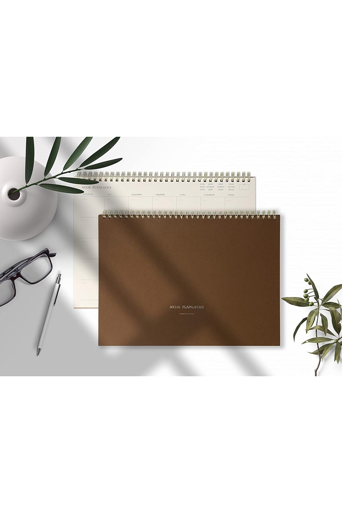 STOREMAX Tanıtım Aylık Spiralli Tarihsiz Planlayıcı - 110gr Ivory Kağıt, 21x29.7 cm, 24 Yaprak, Bo