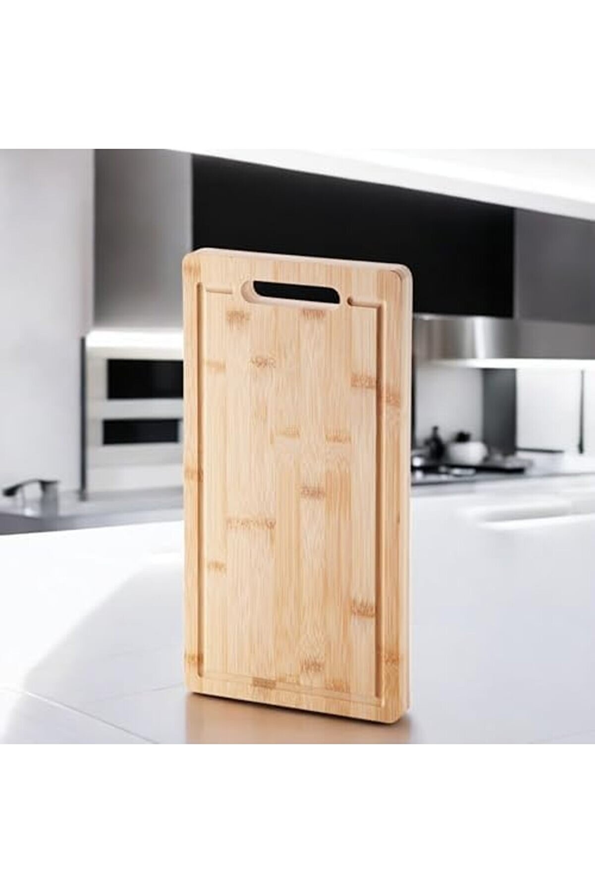 Pltnstoreshop Kalın Bambu Kesme Tahtası Anti̇bakteri̇el, Kalın Yıkanabi̇li̇r Doğrama Tahtası Di̇kdörtgen