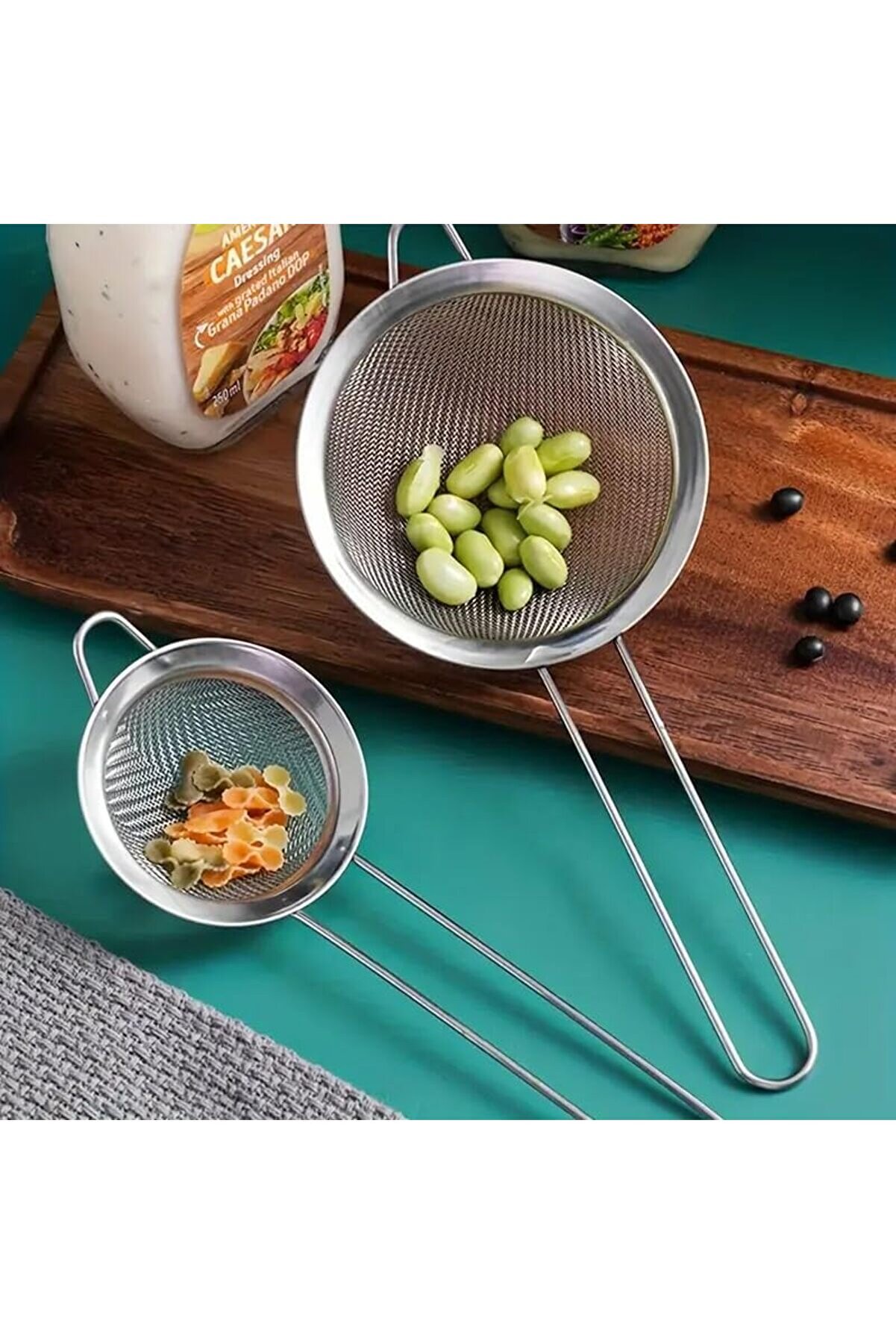 Modashi̇ne Paslanmaz Çeli̇k Prati̇k 3 Lü Çay Süzgeci̇ Sebze Makarna Un Süzgeç 12 14 16 Cm Modascope