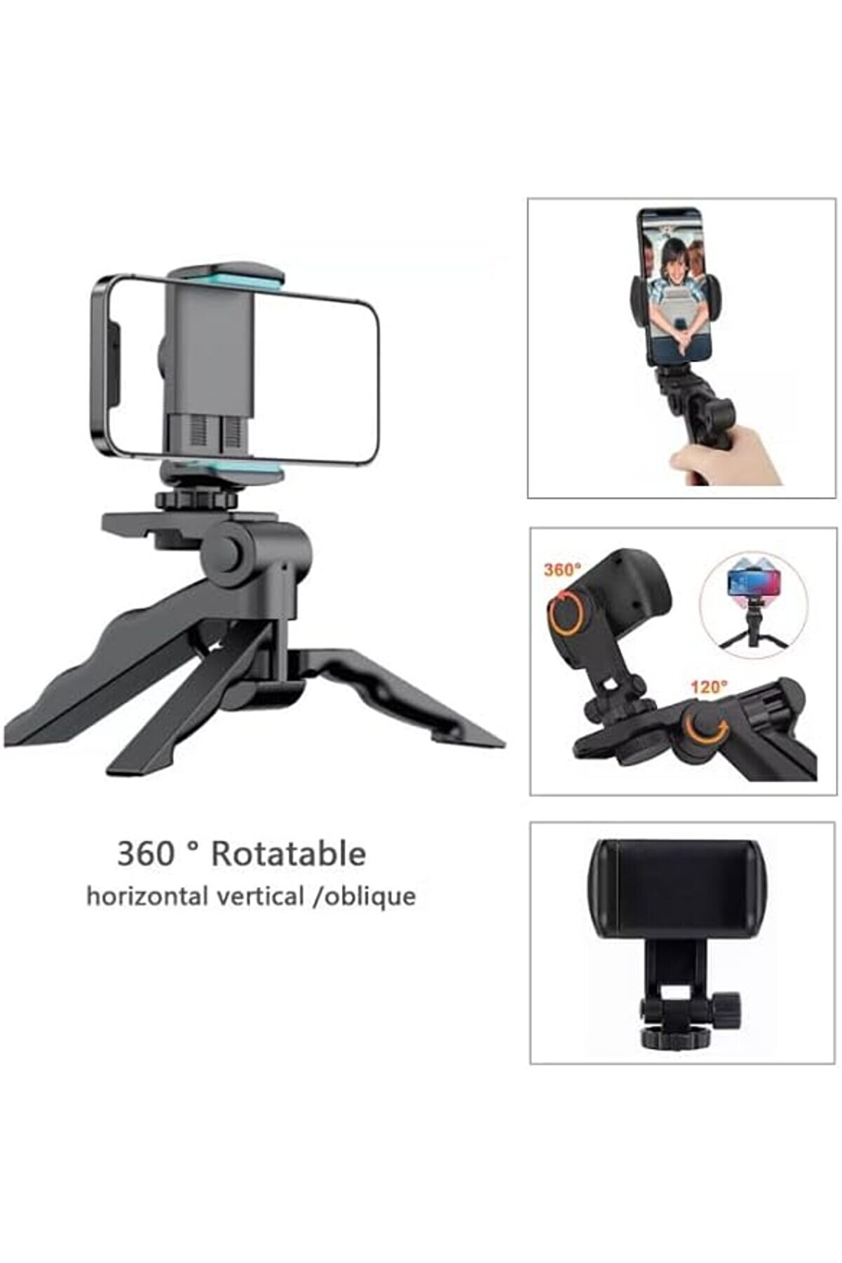 Modern Tasarım 3 Ayak Mi̇ni̇ Kamera Ve Telefon + Döner Başlık Telefon Tutucu Hafi̇f Taşınabi̇li̇r K555 1