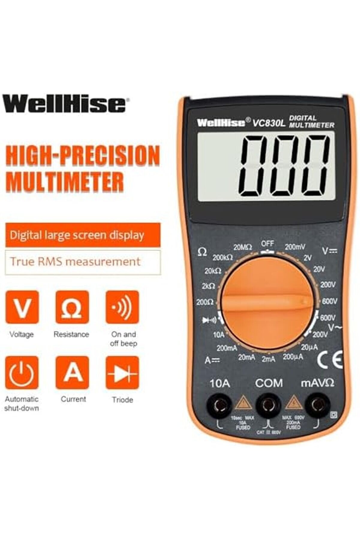 Vc830L Ölçü Aleti̇ Multi̇metre Avometre Büyük Ekran Vc A+ Seri̇es 1014773