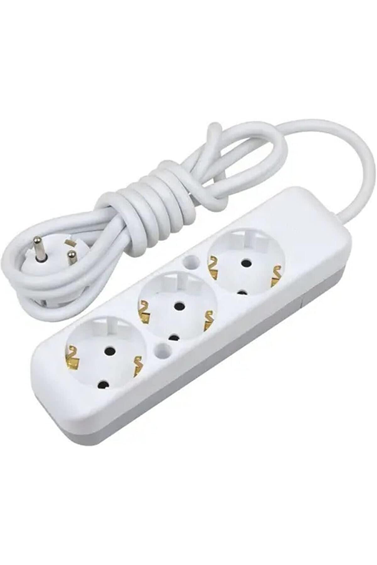 STOREMAX modashine 3lü Üçlü 5 Metre Uzatma Kablolu Anahtarsız Topraklı Priz Elektirik Uzatma Kablosu modascop