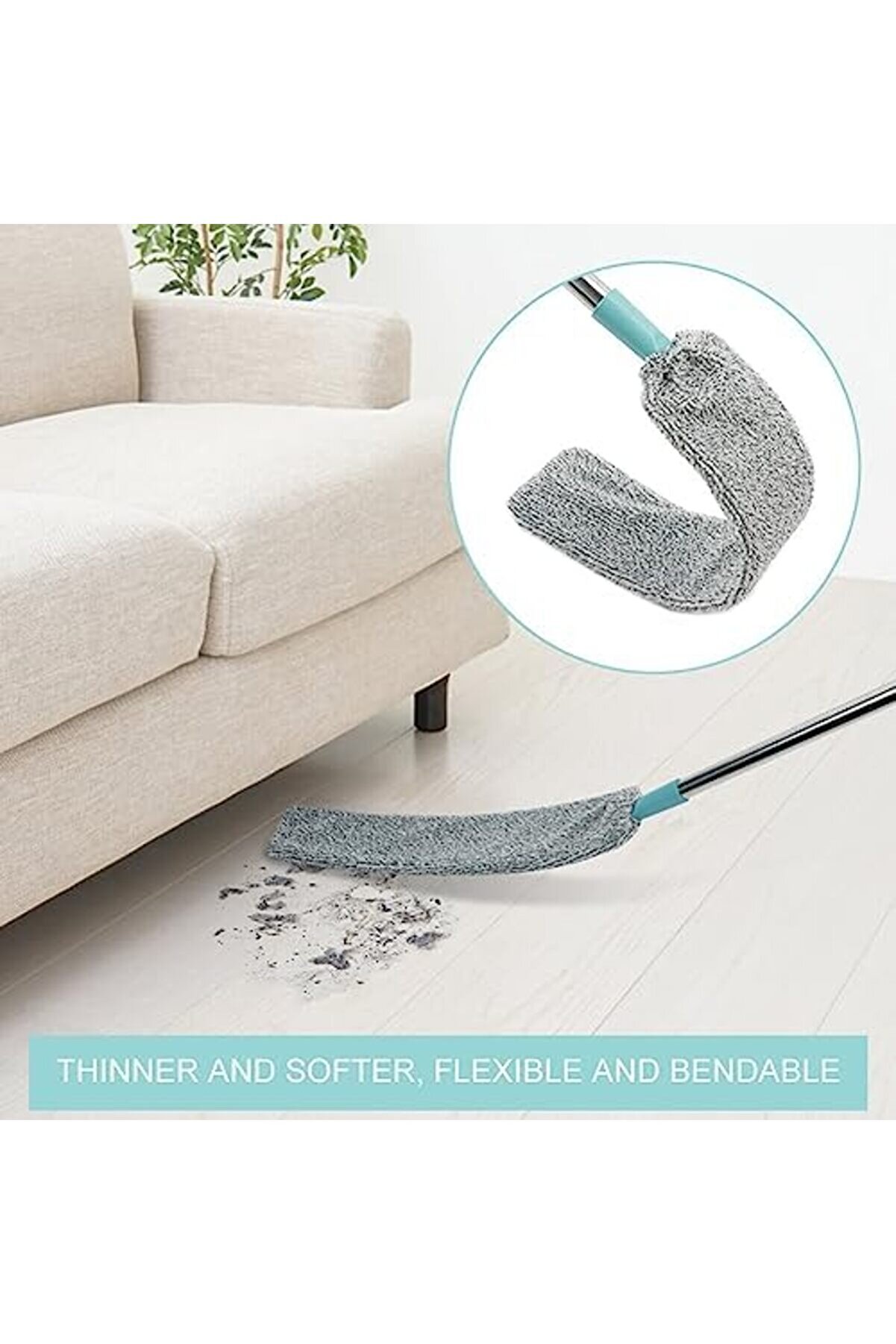 Boşluk Temi̇zleme Si̇lgi̇si̇, Uzun Saplı Yeni̇den Kullanılabi̇li̇r Toz Temi̇zleyi̇ci̇, Esnek Teleskopi̇k Toz Fı