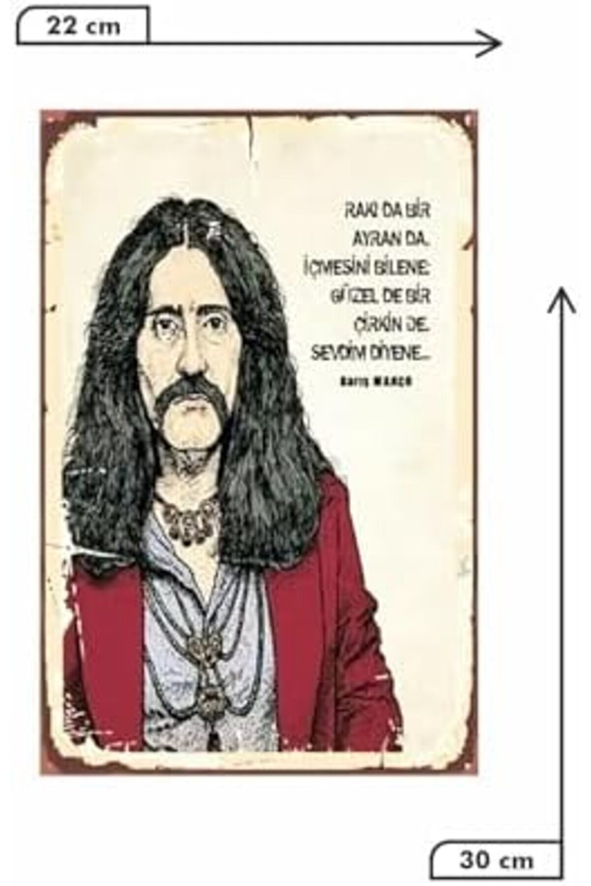 Rakıda Bi̇r Ayranda Bi̇r Içmesi̇ni̇ Bi̇lene Barış Manço Mdf Tablo Drtr