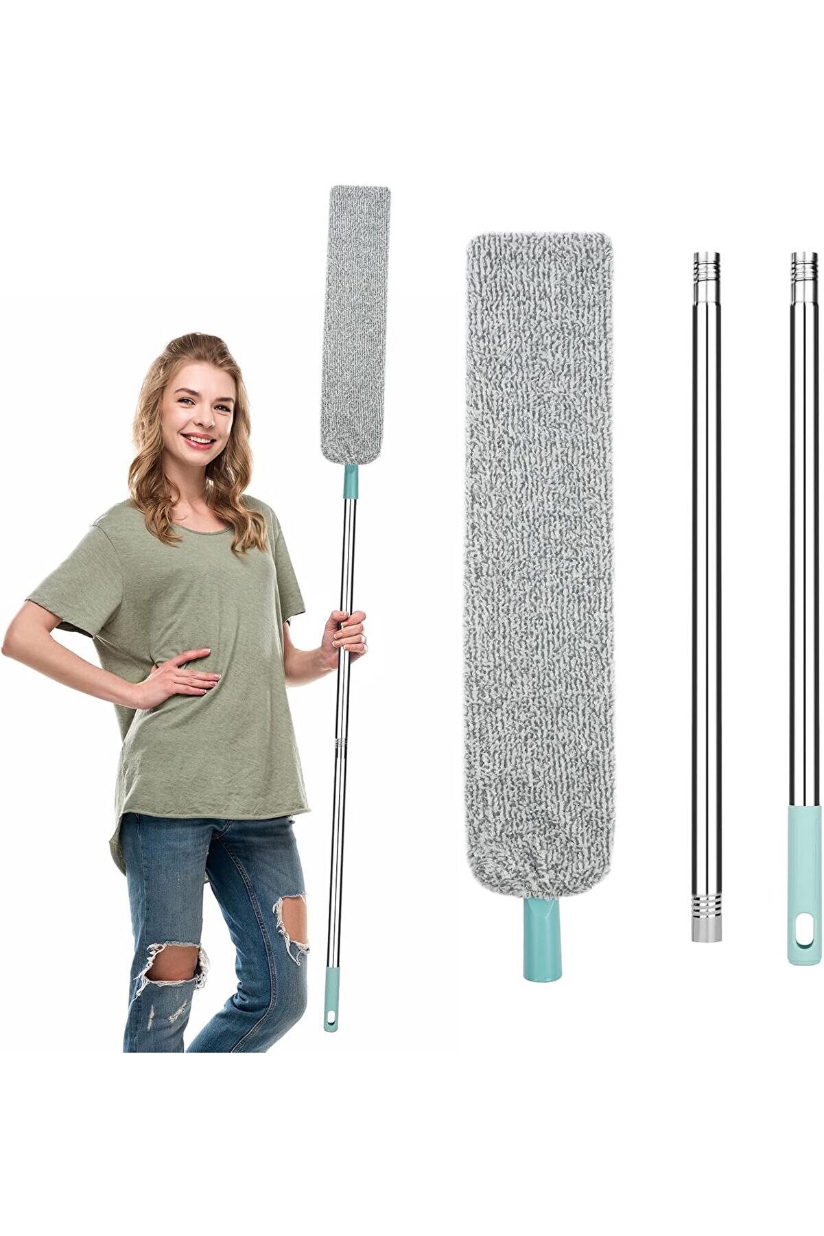 STOREMAX Boşluk Temizleme Silgisi, Uzun Saplı Yeniden Kullanılabilir Toz Temizleyici, Esnek Teleskopik Toz Fı