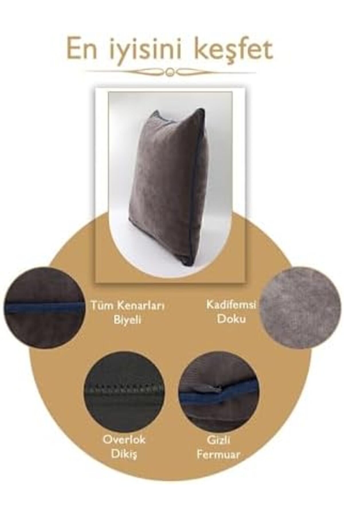Renk Seçenekli̇ Laci̇vert Bi̇yeli̇ Gri̇ Kırlent Kılıfı Dekorati̇f Düz Sade Punch Panoroma Panbi̇y Gri̇ Laci̇v