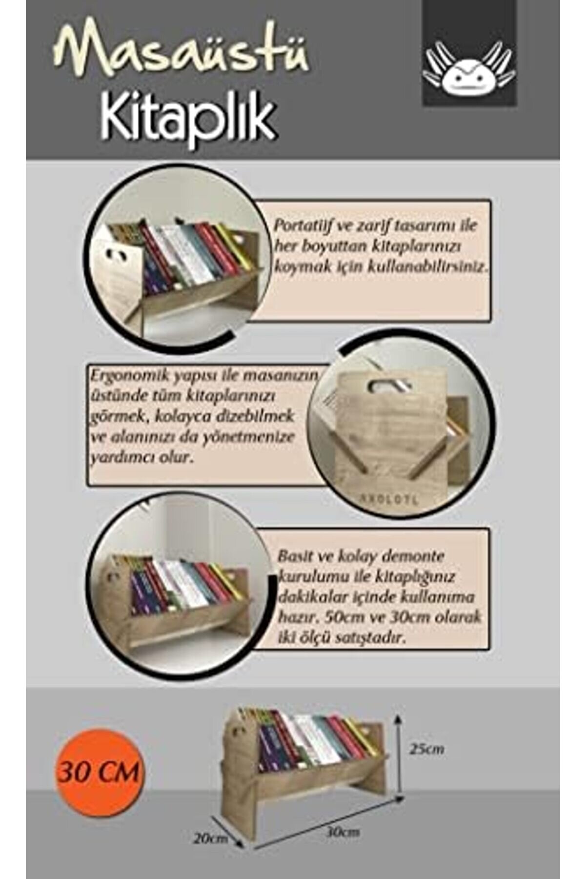 Svngsphereshop Masaüstü Ki̇taplık Mi̇ni̇ Raf Masaüstü Ki̇tap Düzenleyi̇ci̇ (30Cm) Svngsphereshop 917250