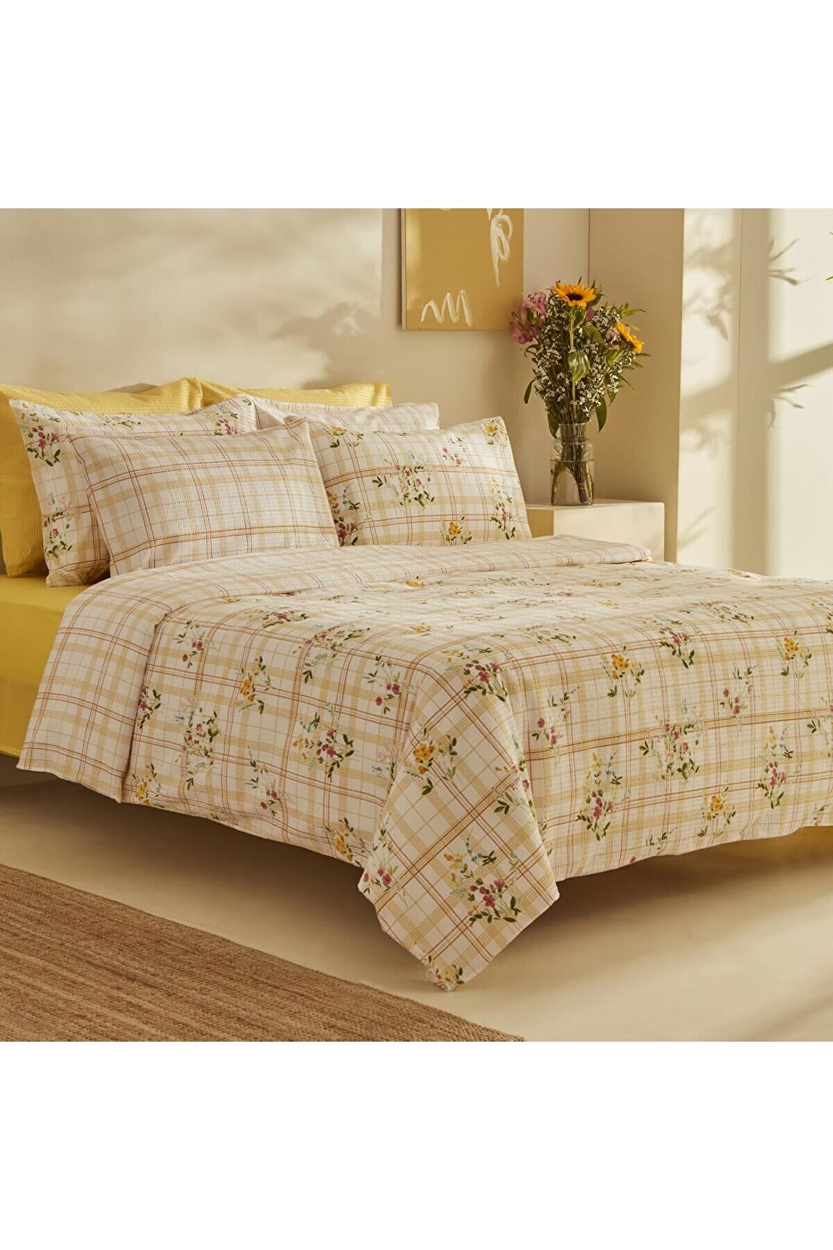 STOREMAX Minella%100 Pamuk Soft Çift Kişilik Nevresim Takımı Sarı 1014773