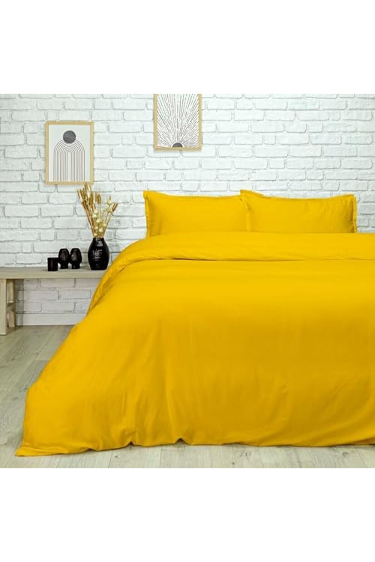 Plai̇n Düz%45 Vi̇scoz%55 Pamuk Nevresi̇m Takımı, Sarı, Çi̇ft Ki̇şi̇li̇k 1014773