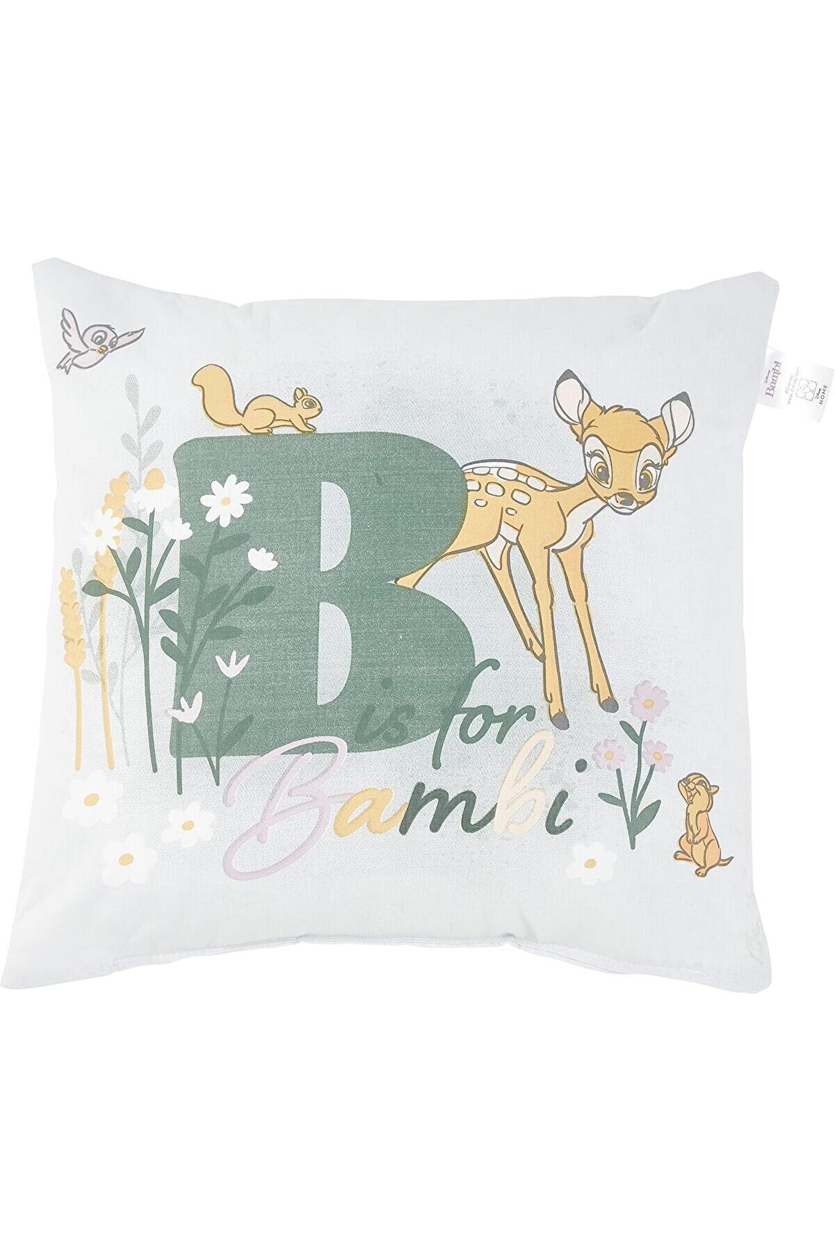 STOREMAX pltnstoreshop Bambi Lisanslı Karakter Baskılı%100 Pamuk Kırlent, Çok Renkli, 40x40 cm pltnstoreshop
