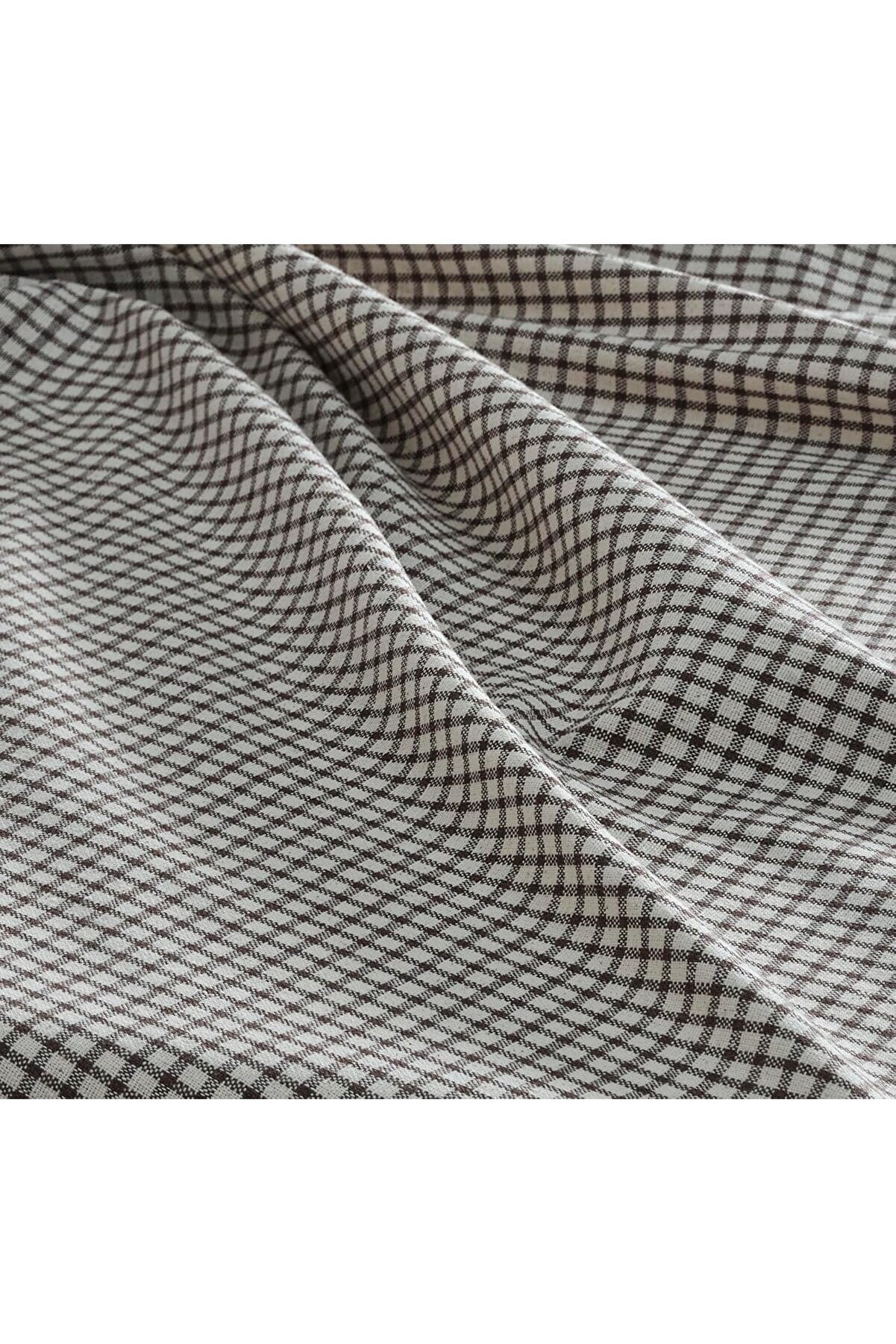 STOREMAX svngsphereshop Doku | 6'Lı Keten Piti Kareli Amerikan Servisi 35 x 45 cm (Kahverengi) svngspher