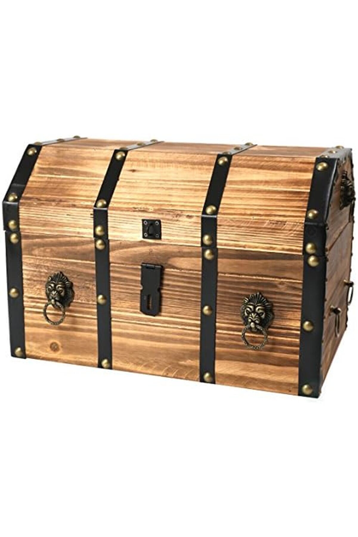 Qı003319L Büyük Ahşap Dekorati̇f Aslan Yüzükler Ki̇li̇tlenebi̇li̇r Mandal Ve Ki̇li̇tli̇, 1014773