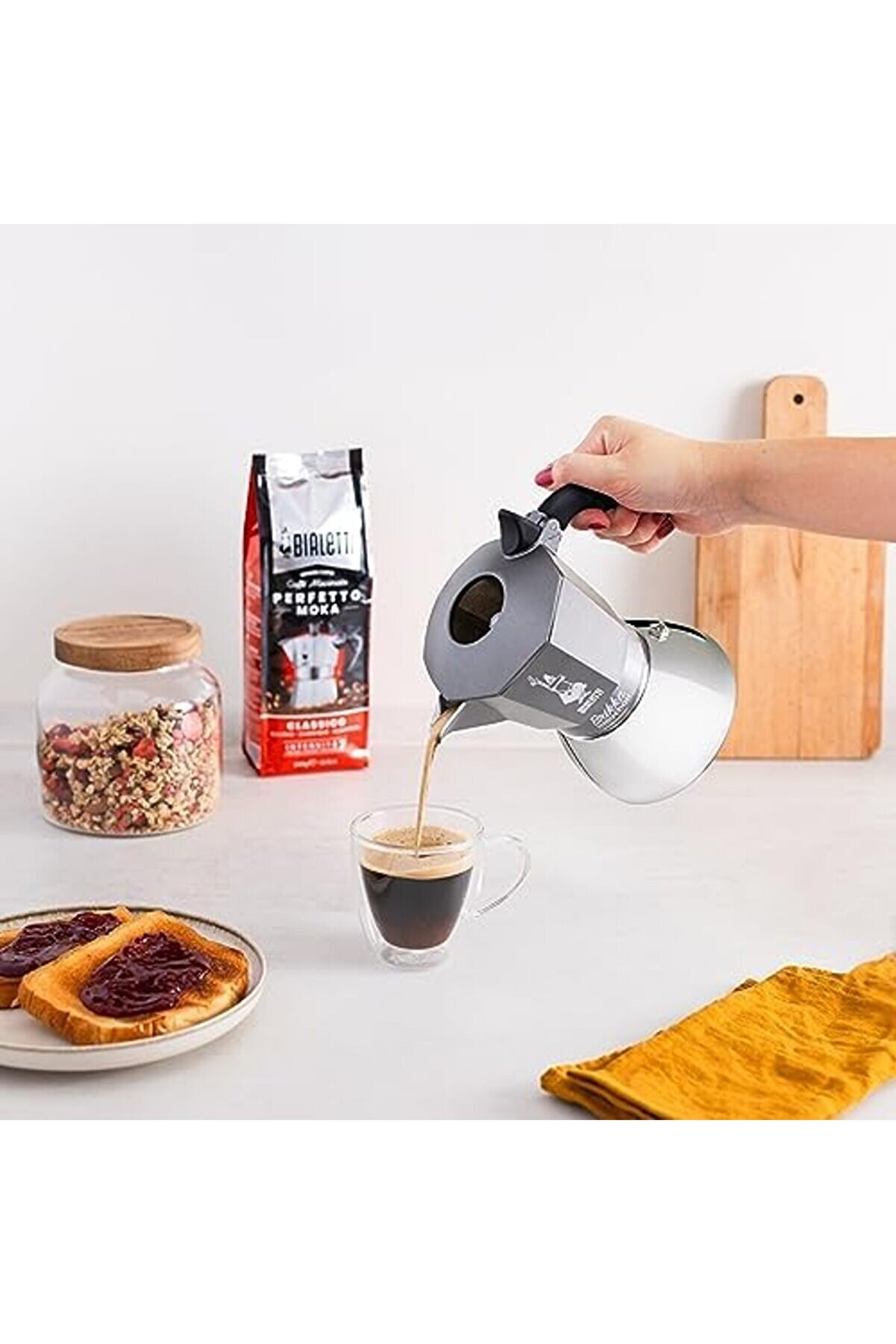 Gçavm - Bri̇kka İndüksi̇yon 4 Cups Ocak Üstü Bol Köpüklü Espresso Pi̇şi̇ri̇ci̇ - 170Ml - Alt Haz