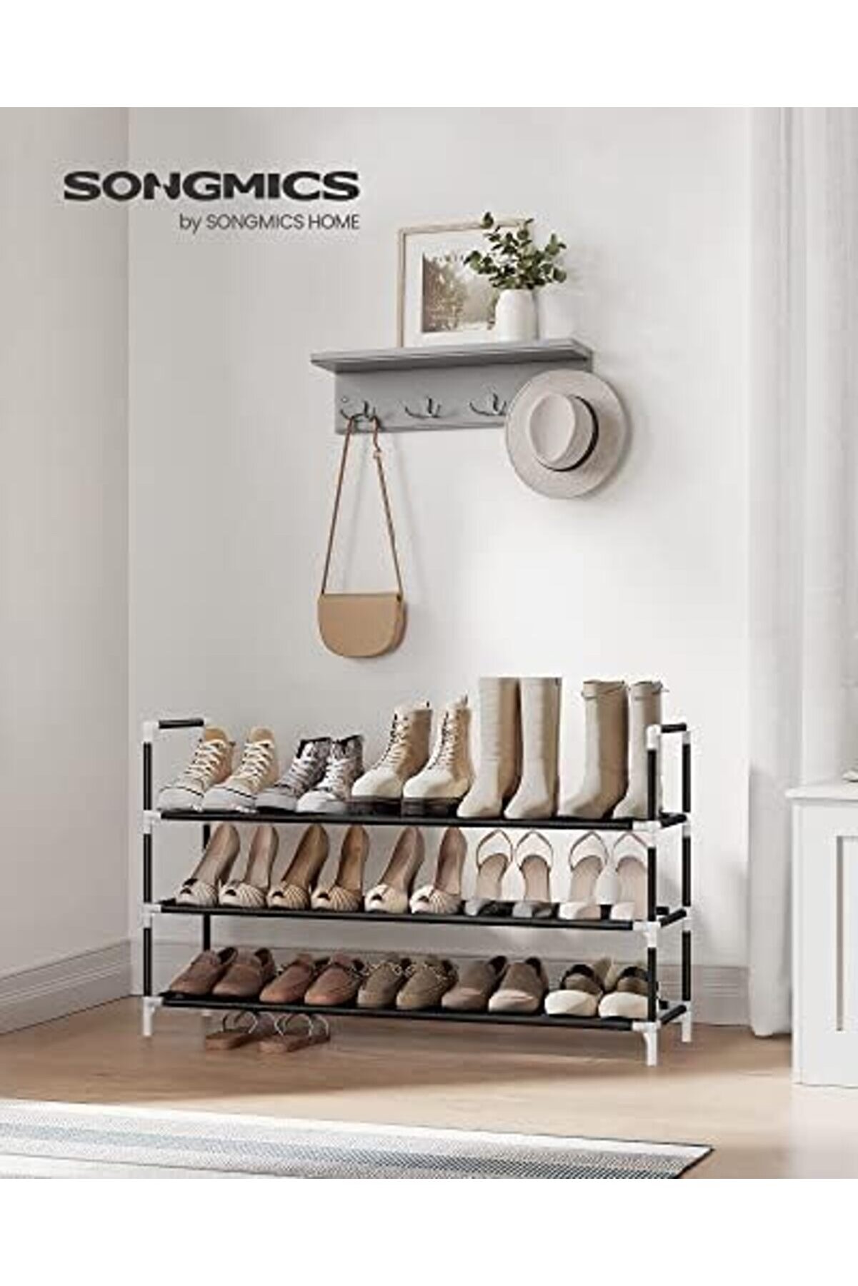 Goldwhi̇rl 3 Katlı Ayakkabı Rafı, Antre Dolabı İ&ccedil;i̇n Ayakkabı Saklama &Ccedil;&ouml;z&uuml;m&uuml;, Ve Yer Tasarrufu Sağlaya