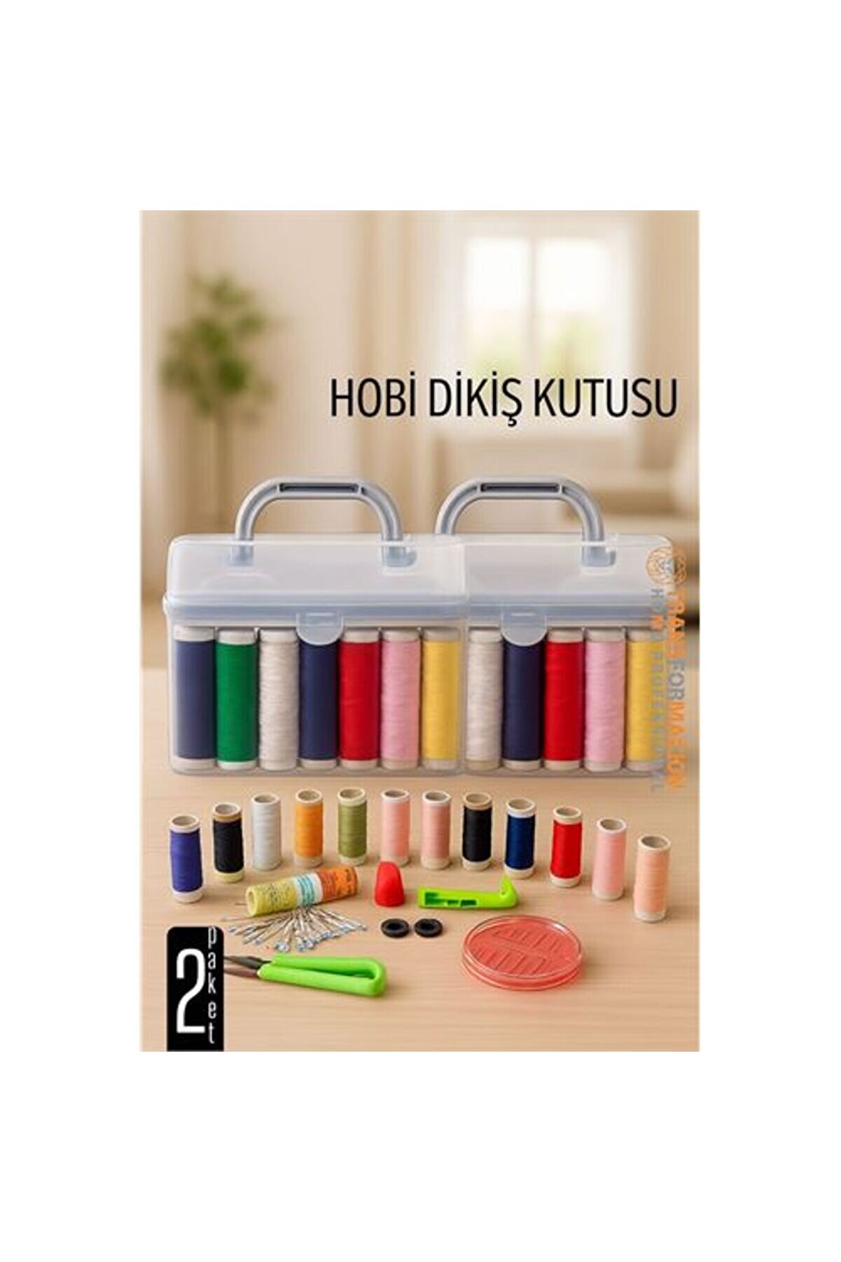 Toptan Bulurum Dikiş Seti 42 Parça Renkli Dikiş Seti – Mezuralı, Taşınabilir, Hobi ve Onarım İçin