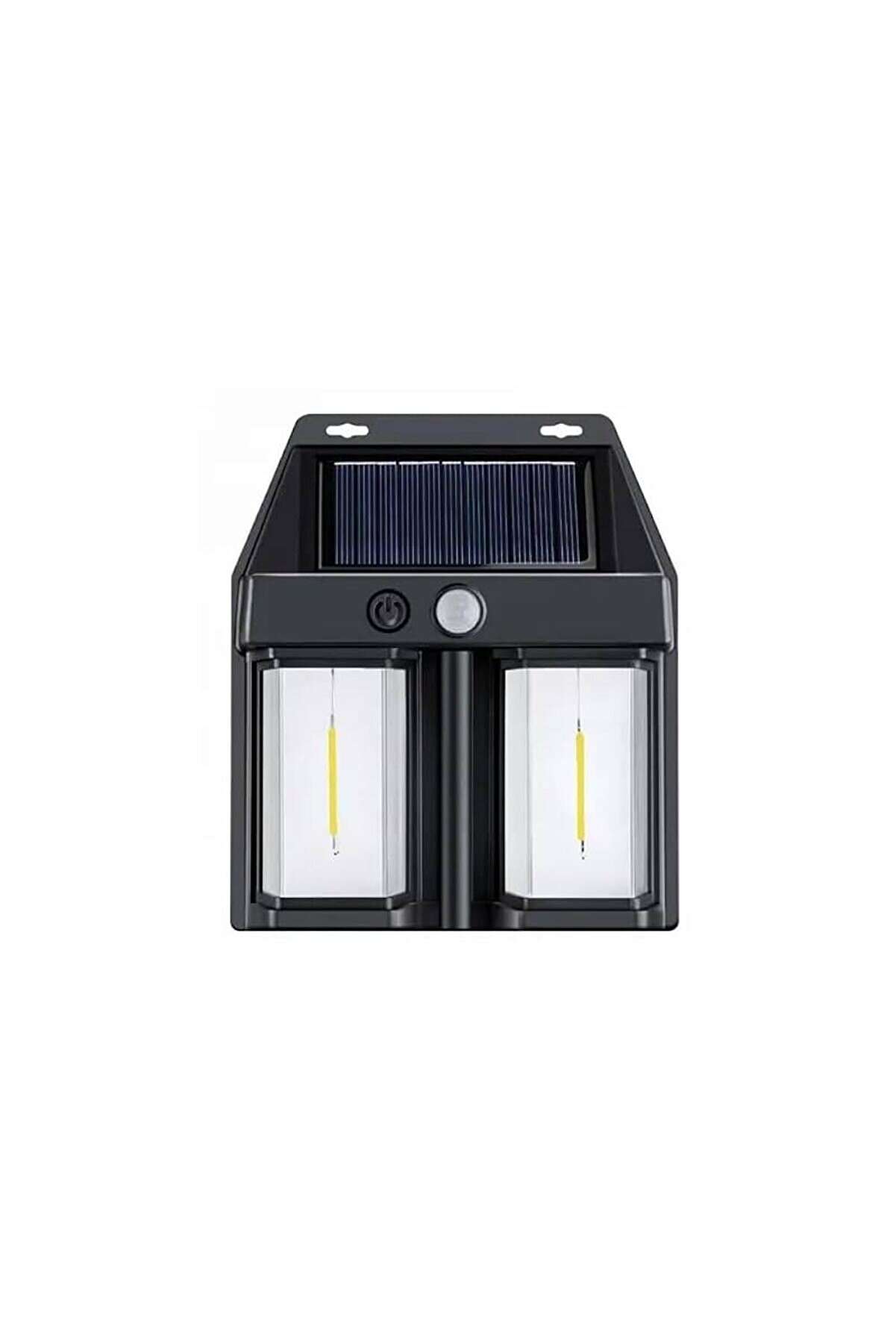 evimdeyokyok Rustik Ampul İkili Solar Duvar Aplik Güneş Enerjili Hareket Sensörlü