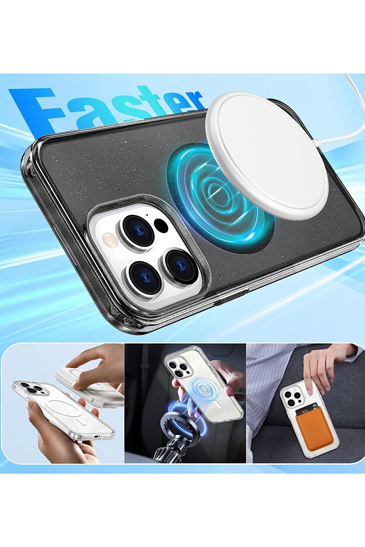 Fırsatkoli̇k Apple İphone 14 Star Magsafe Kapak - Si̇yah-(5796)