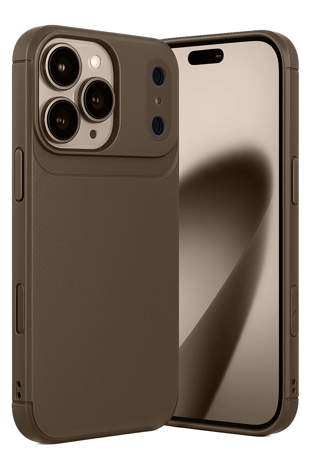 Fırsatkoli̇k Apple İphone 17 Pro Auto Focus Karbon Kapak - Kahverengi̇-(5796)