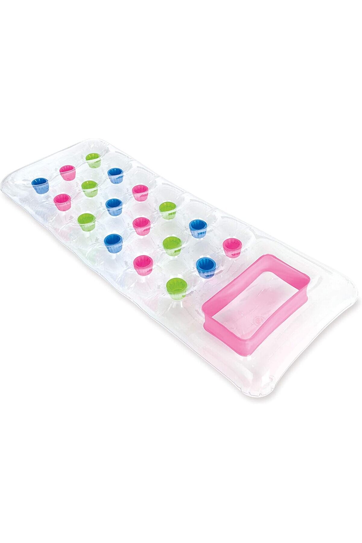 STOREMAX 59894 Şeffaf Pencereli Bardaklı Yatak 188 cm, su sporları, plaj malzemesi, şişme ürün, yüzme aksesua